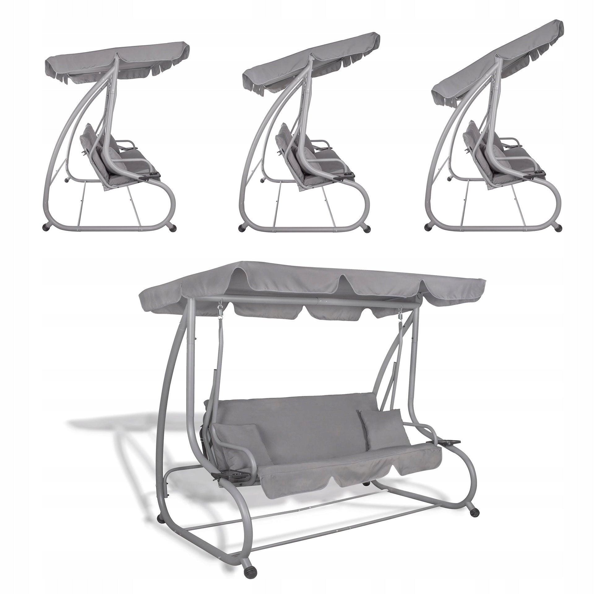 GARDEN SWING ROCKING CANOPY BENCH 3 PERSON FREESTANDING COUCH 280 kg