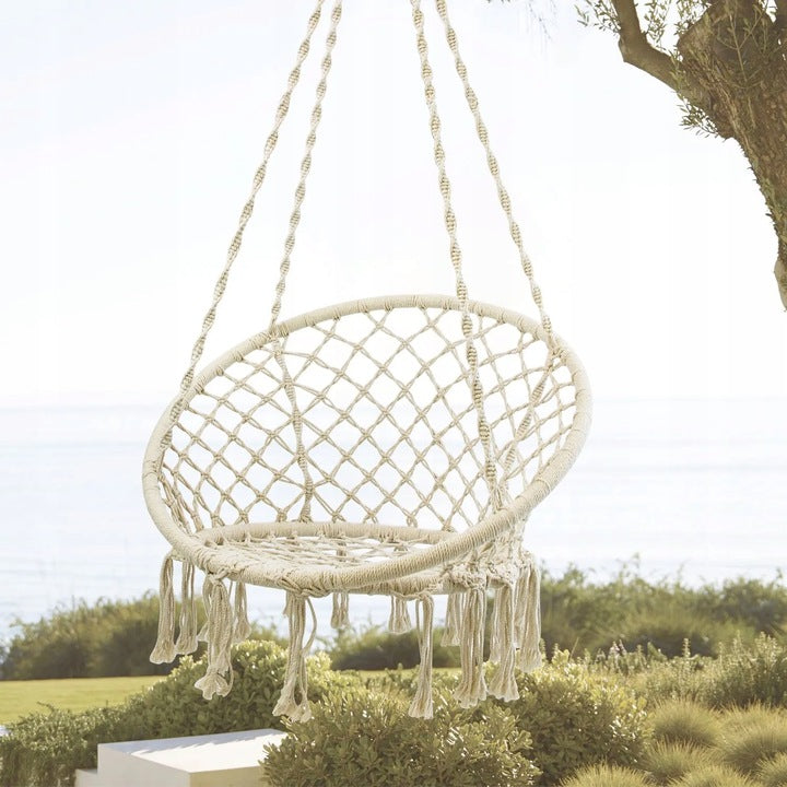 GARDEN SWING STORK NEST HANGING CHAIR FOR GARDEN HOUSE XL BOHO Seat length 60 cm