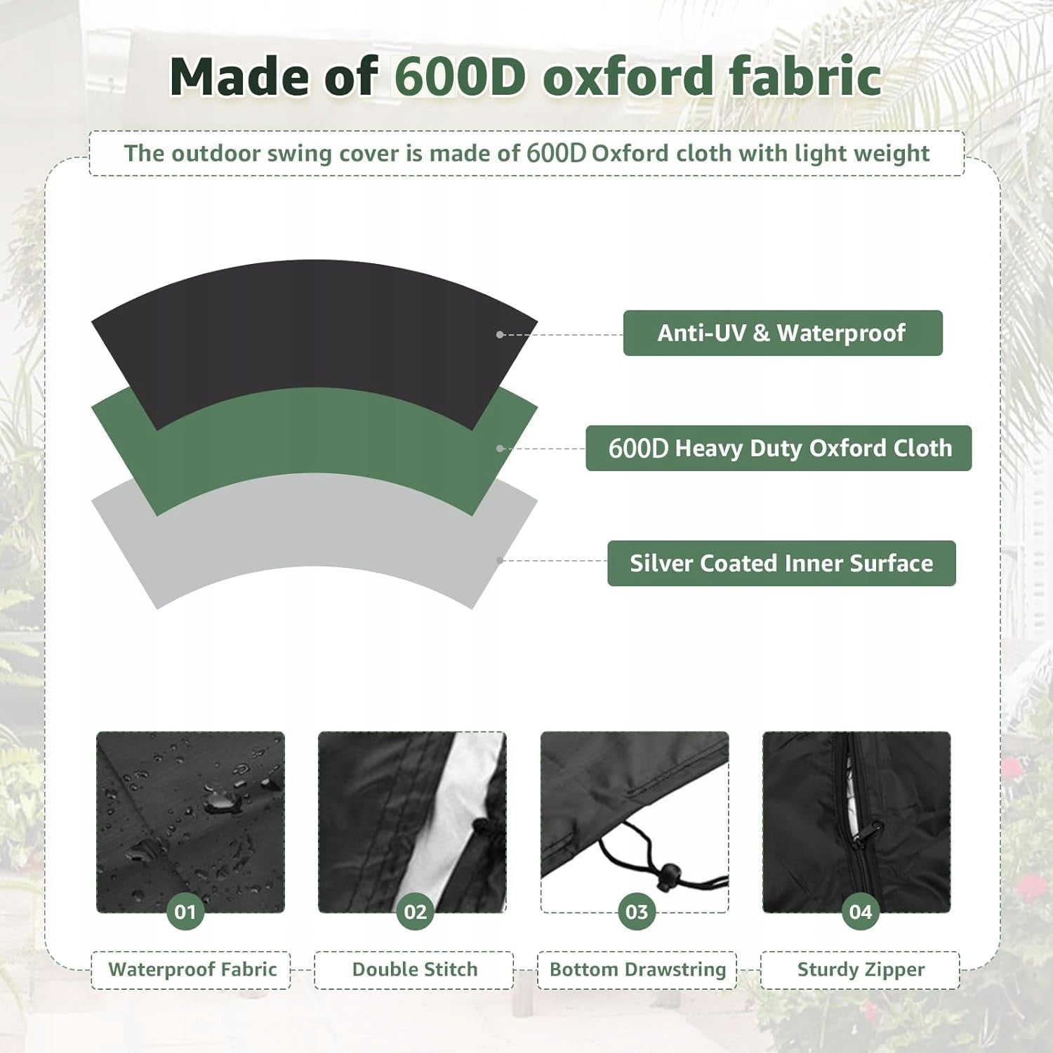 GARDEN SWING TARPAULIN 220CM 3 SEATER WATERPROOF PROTECTIVE Manufacturer code POKROWIEC OGRODOWY NA HUŚTAWKE SZEROKI