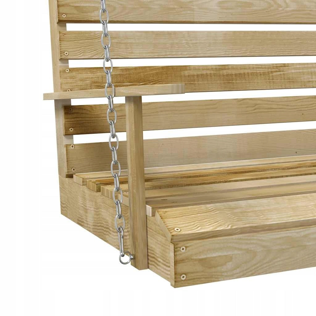 GARDEN SWING WOODEN HANGING BENCH 155CM PINE IMPREGNATED 320KG Kind hanging