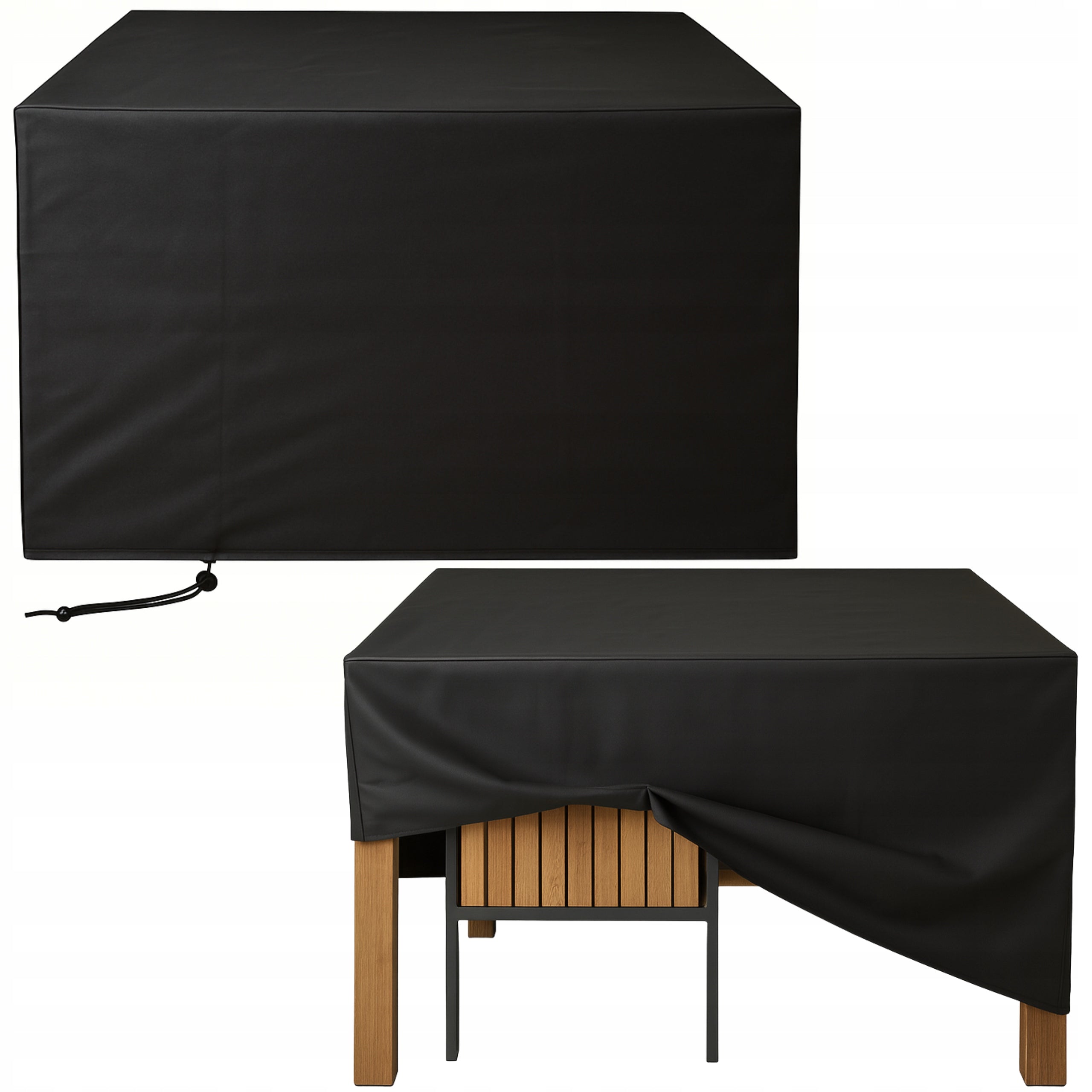 GARDEN TABLE COVER GRILL TABLE FURNITURE WATERPROOF BLACK 120x120x74