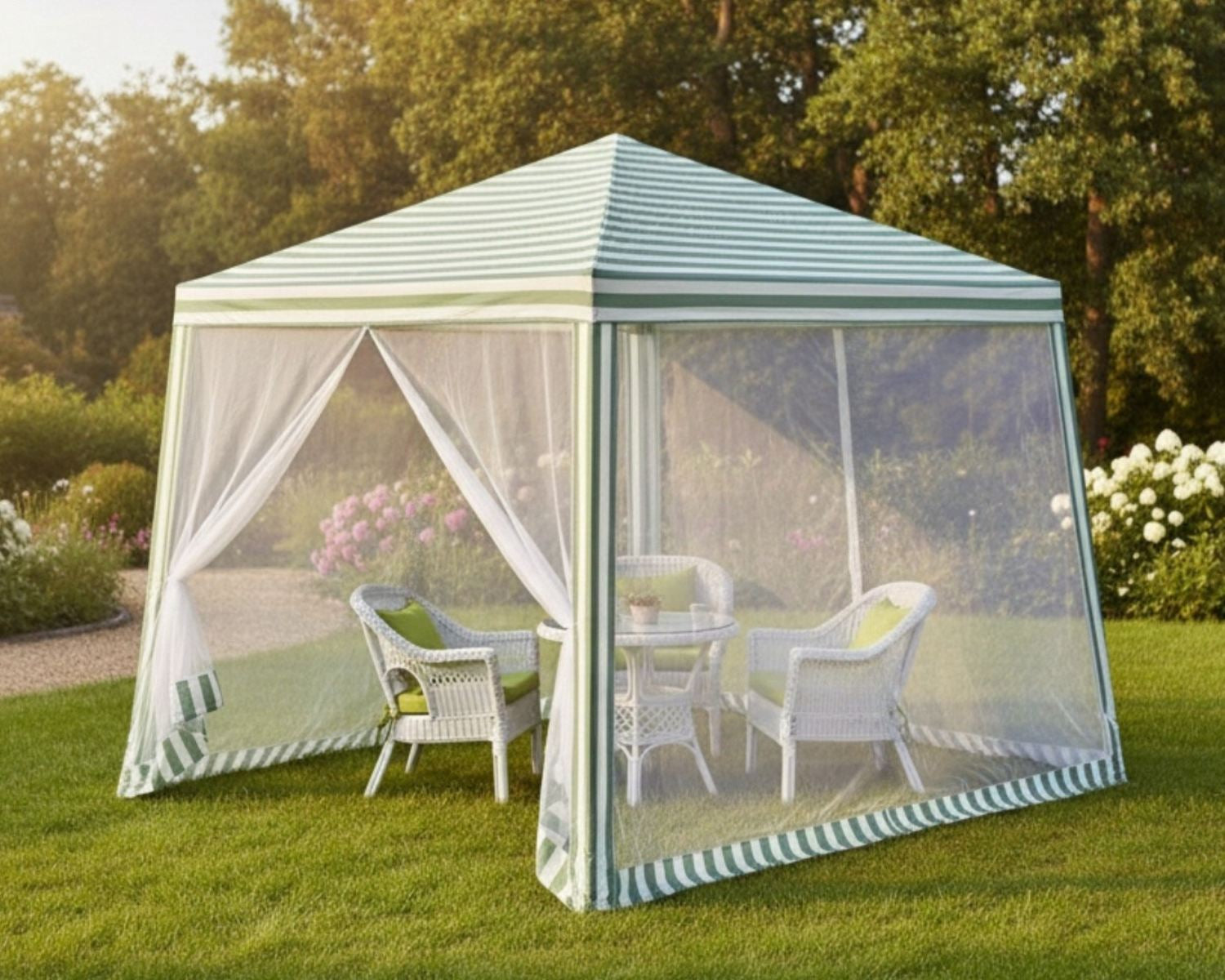 GARDEN TENT WITH MOSQUITO NET GAZEBO FOR GARDEN STABLE 3X3M Manufacturer code NAMIOT ALTANA 4 ŚCIANY MOSKITIERA ŚLEDZIE 014