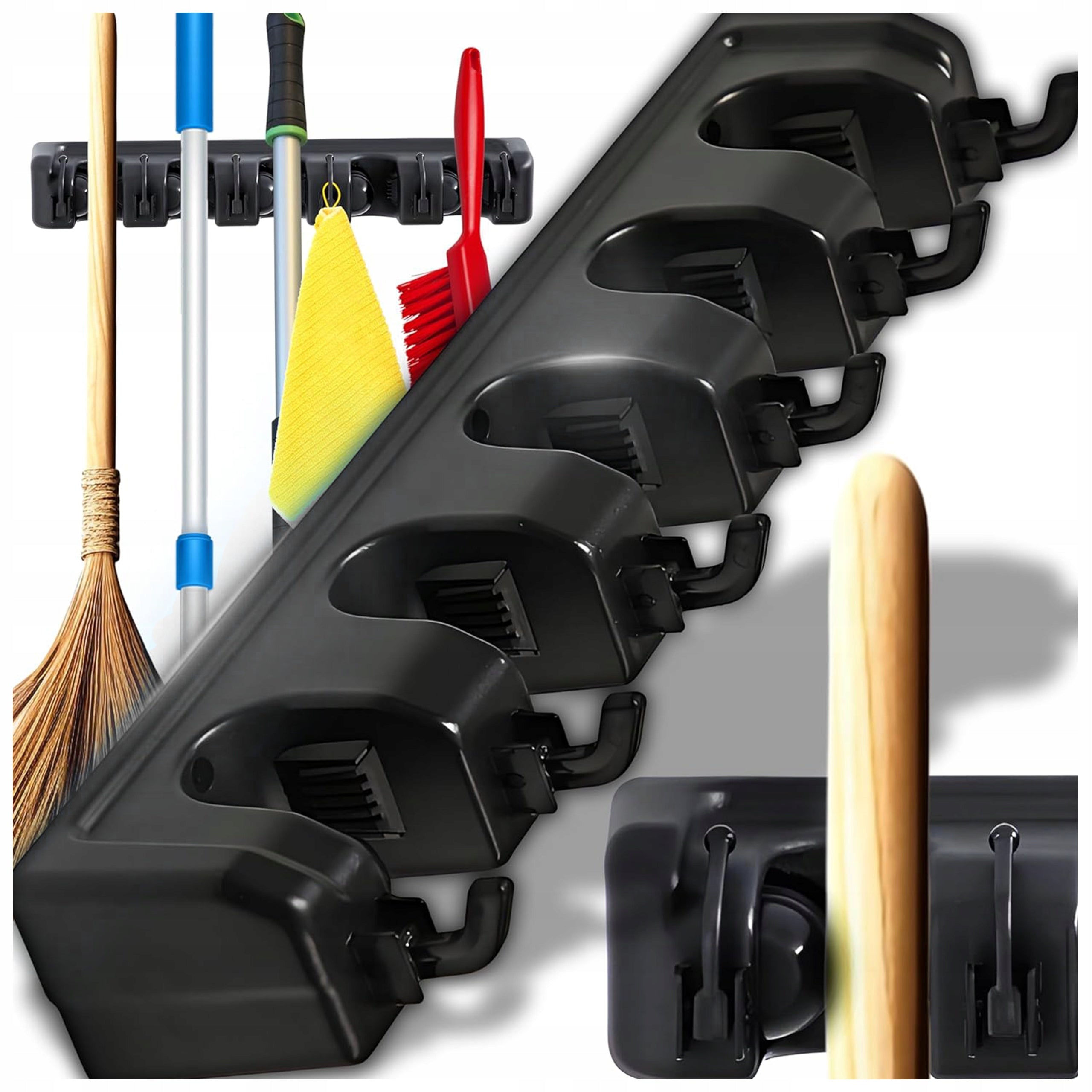 GARDEN TOOL HANGER WALL MOUNT BROOM HOOK MOP RAKE SHOVELS