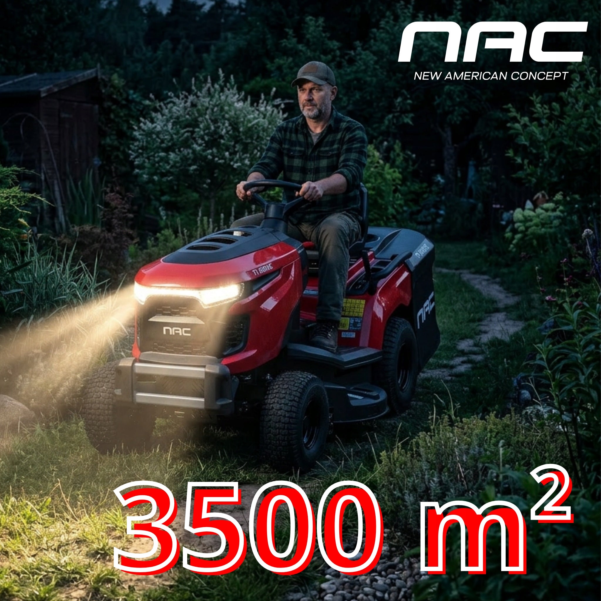 GARDEN TRACTOR LAWN MOWER NAC LONCIN 452CC BASKET 250L 86CM STRONG Model TR86-452L-RH-NO
