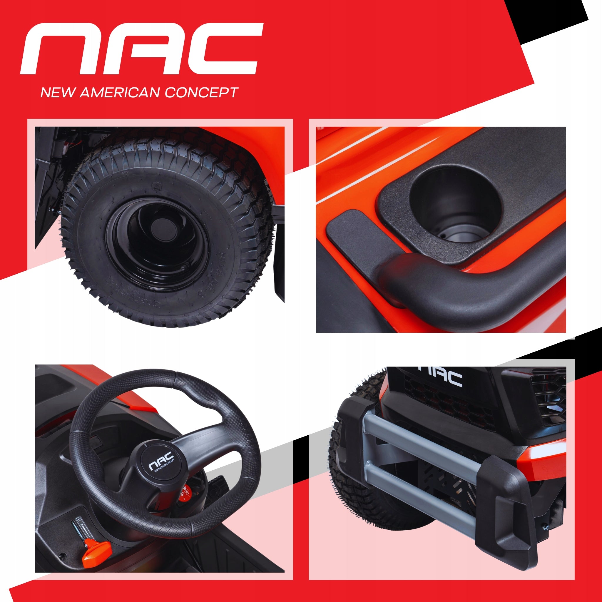 GARDEN TRACTOR LAWN MOWER NAC LONCIN 452CC BASKET 250L 86CM STRONG Series NAC