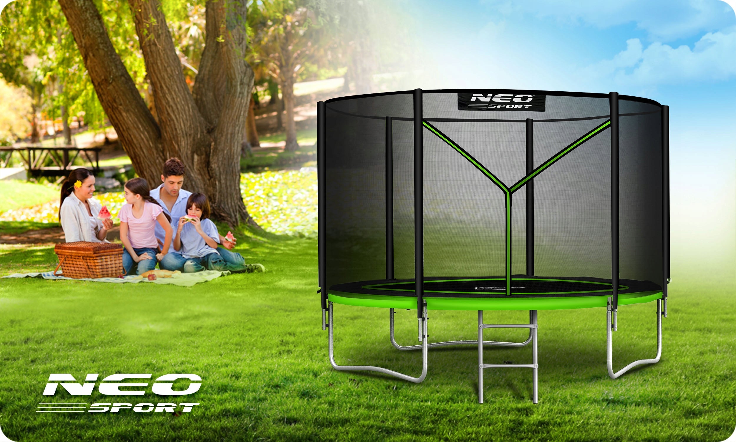 GARDEN TRAMPOLINE 312cm 10ft NEOSPORT model 2025 Height from ground level 65 cm