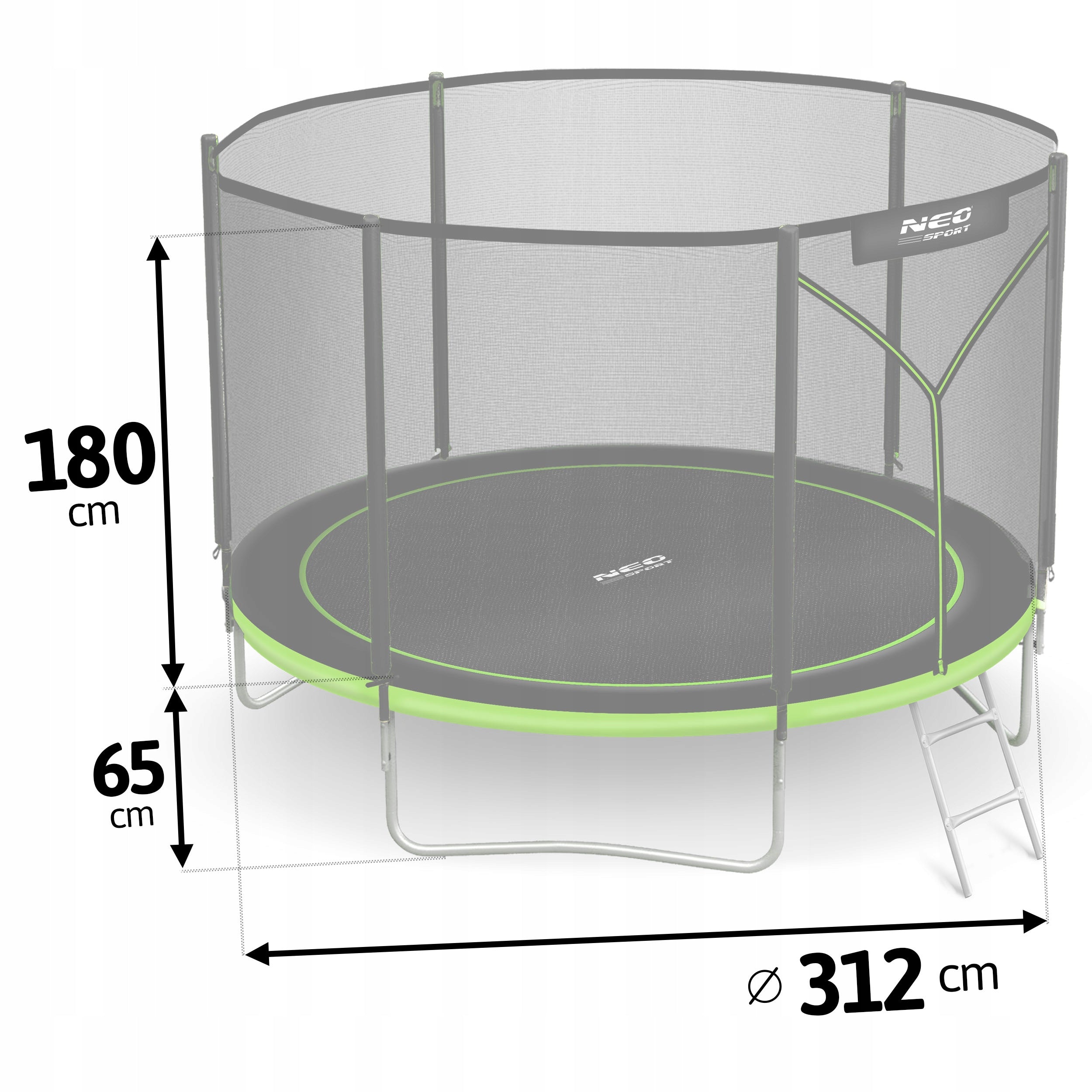 GARDEN TRAMPOLINE 312cm 10ft NEOSPORT model 2025 Number of springs/ropes 54