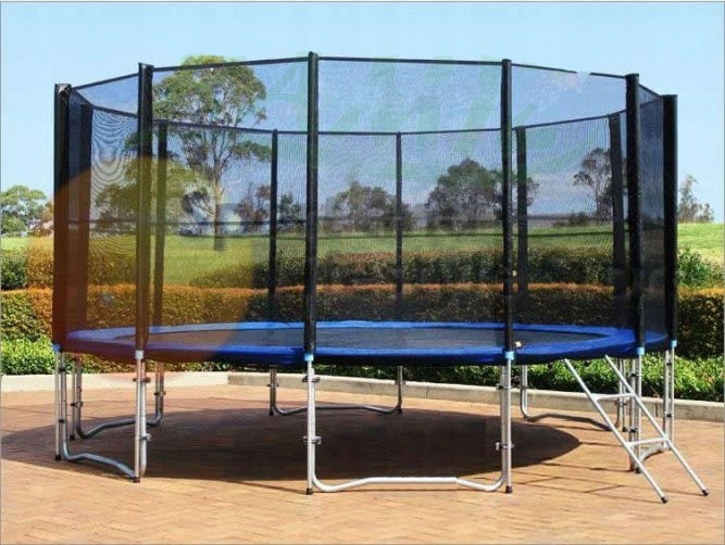 GARDEN TRAMPOLINE 487CM 16FT FOR CHILDREN NET LADDER LARGE STABLE Height from ground level 96 cm