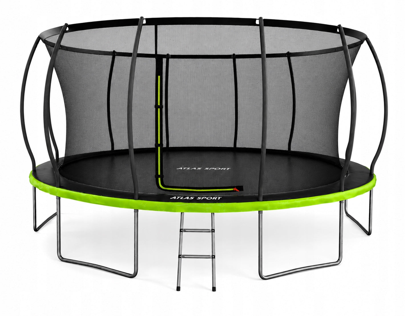 GARDEN TRAMPOLINE ATLAS SPORT 488 cm 16ft MESH 180 CM PRO GREEN