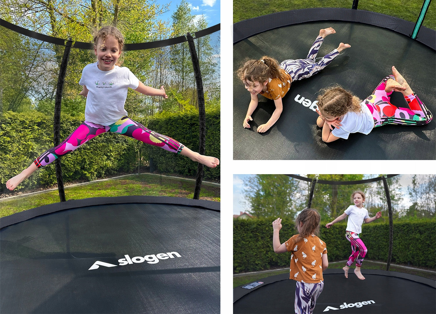 GARDEN TRAMPOLINE FOR CHILDREN 150kg INNER MESH LADDER 312cm 10FT Brand Slogen