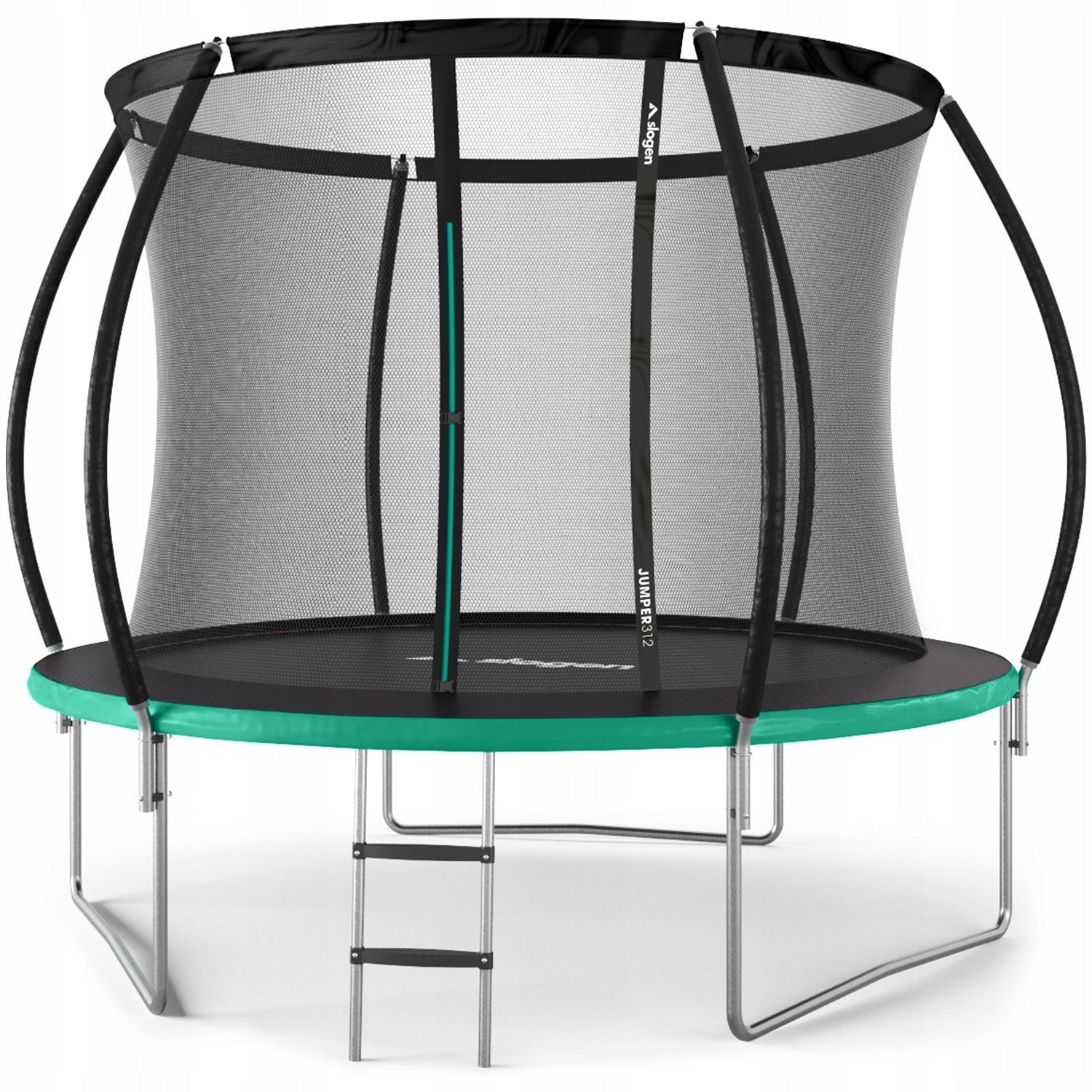 GARDEN TRAMPOLINE FOR CHILDREN 150kg INNER MESH LADDER 312cm 10FT Total height 260 cm