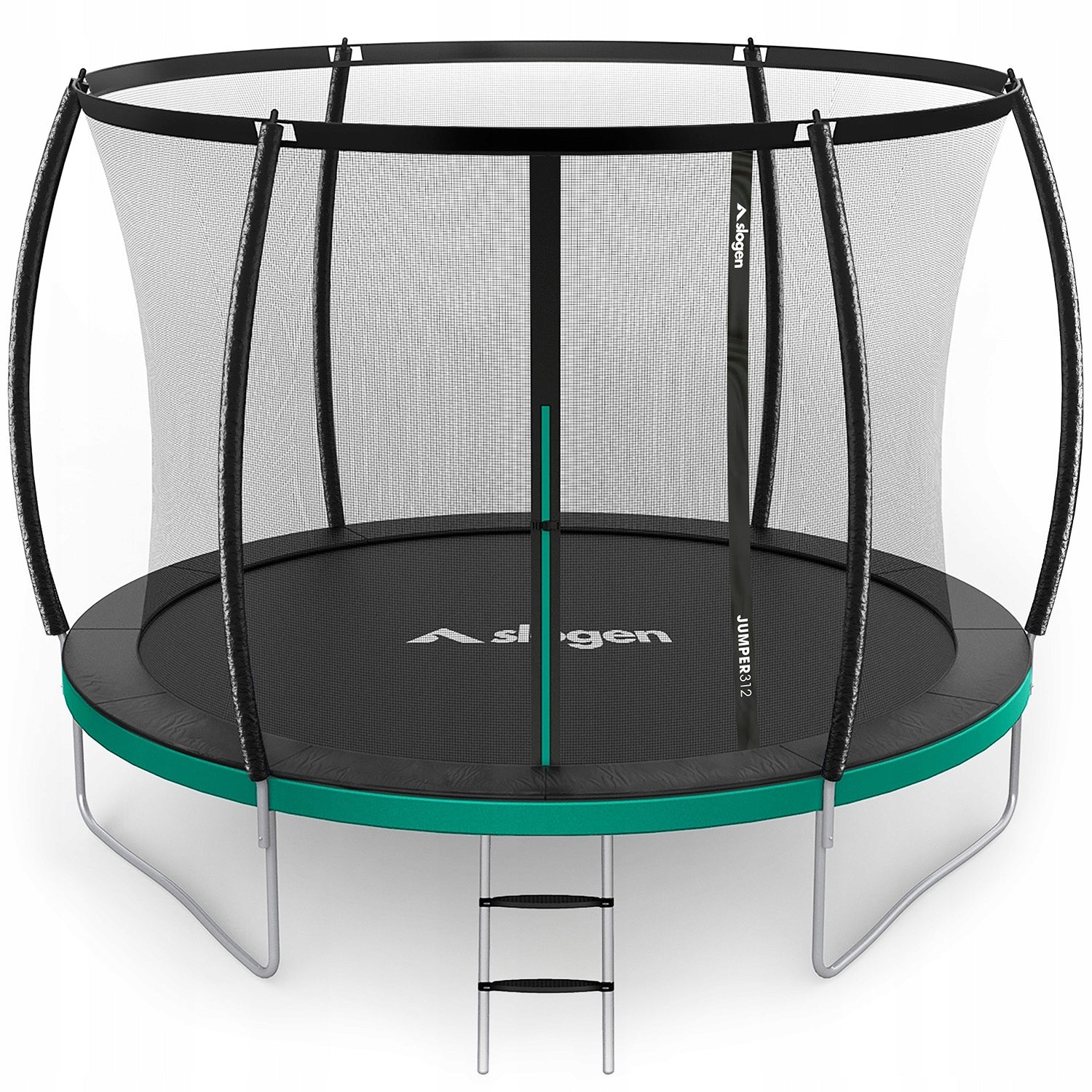 GARDEN TRAMPOLINE FOR CHILDREN 150kg INNER MESH LADDER 312cm 10FT