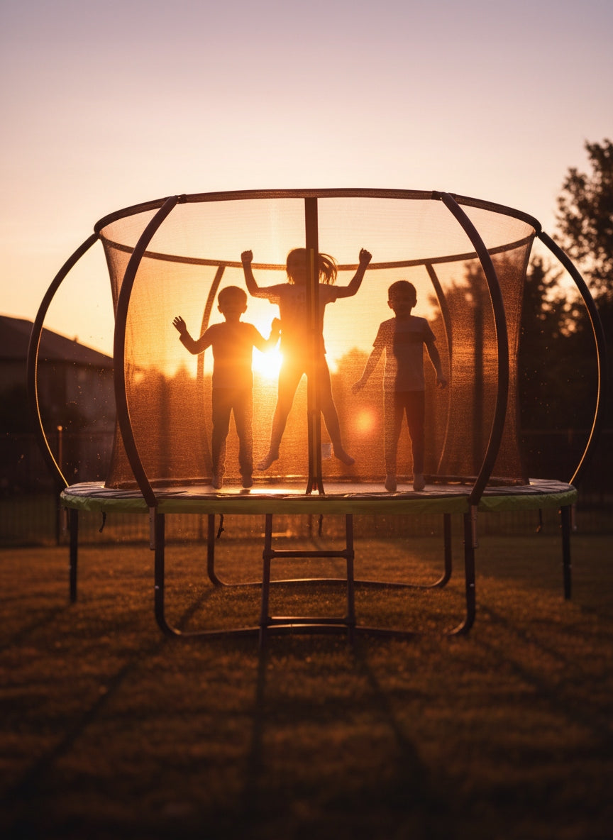 GARDEN TRAMPOLINE FOR CHILDREN 244 cm LADDER SAFETY NET 8FT Number of springs/ropes 42