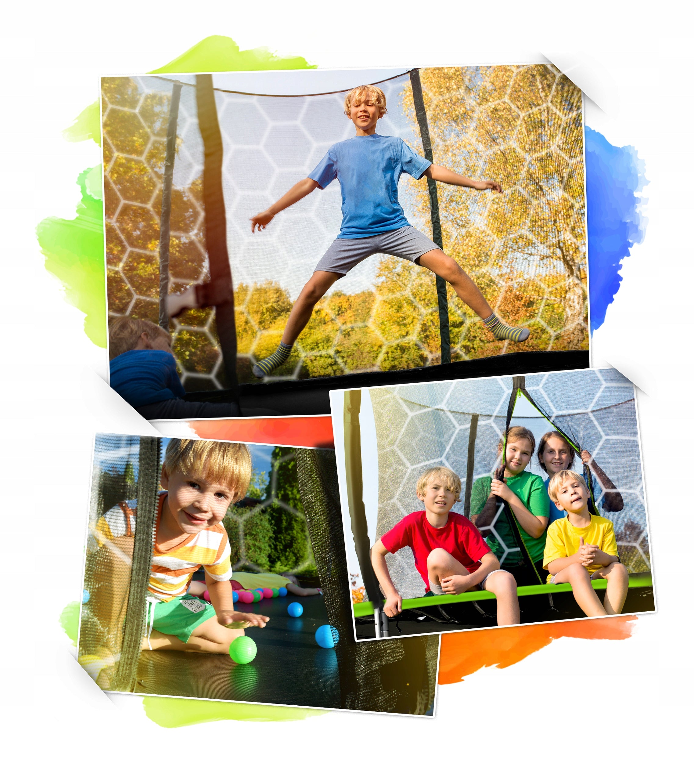 GARDEN TRAMPOLINE FOR CHILDREN 252cm 8ft + LADDER INNER MESH Number of springs/ropes 42
