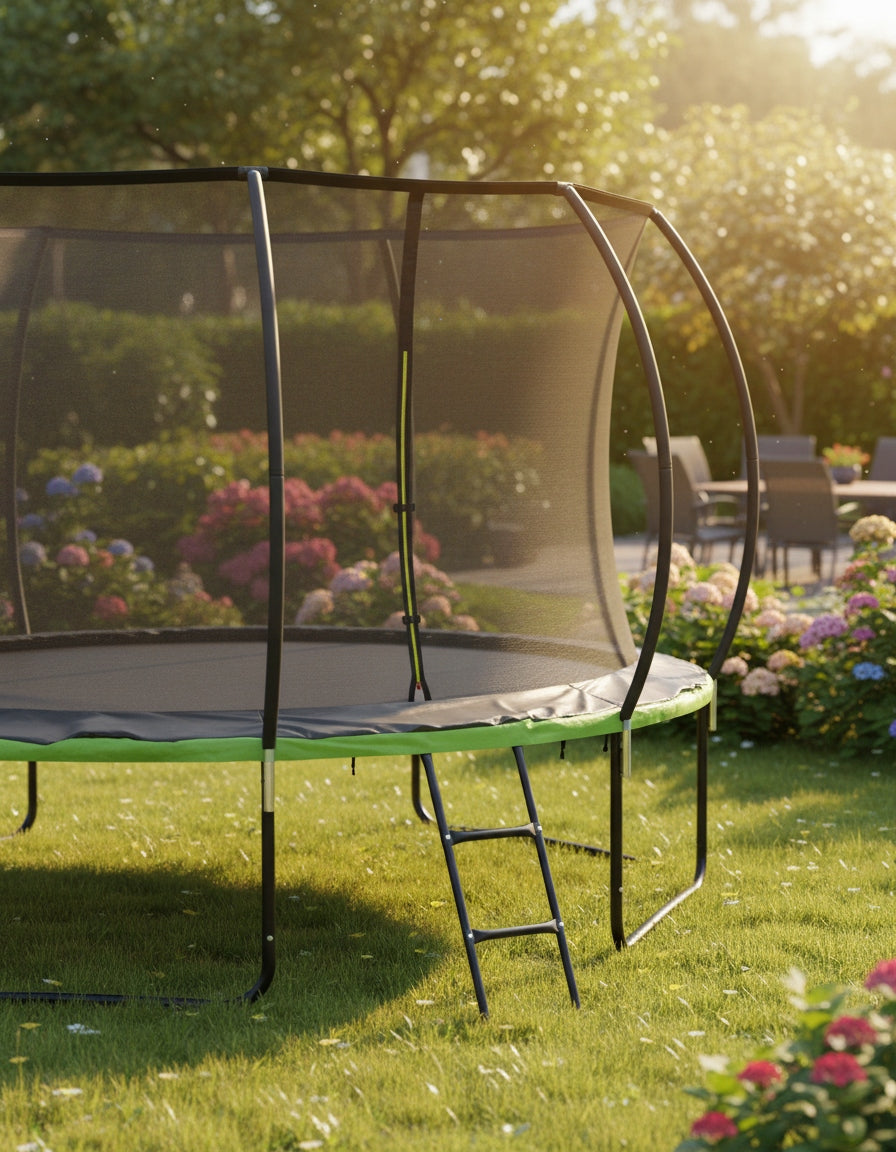 GARDEN TRAMPOLINE FOR CHILDREN 305 cm LADDER SAFETY NET 10FT Manufacturer code IdealGarden