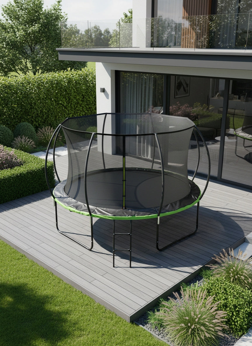 GARDEN TRAMPOLINE FOR CHILDREN 305 cm LADDER SAFETY NET 10FT Packaging status original