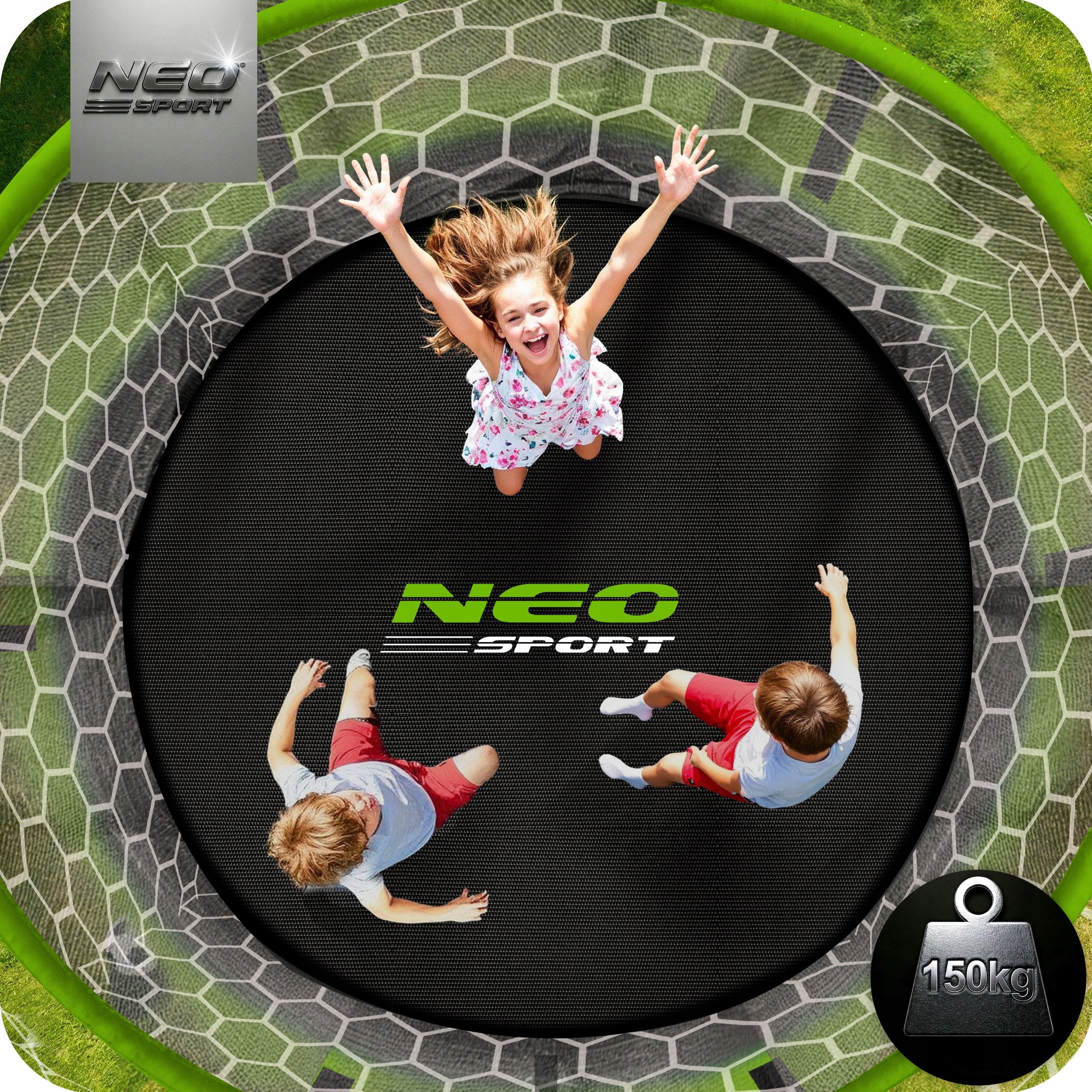 GARDEN TRAMPOLINE FOR CHILDREN 312cm NEOSPORT SOLID SAFE 10ft Brand Neo-sport