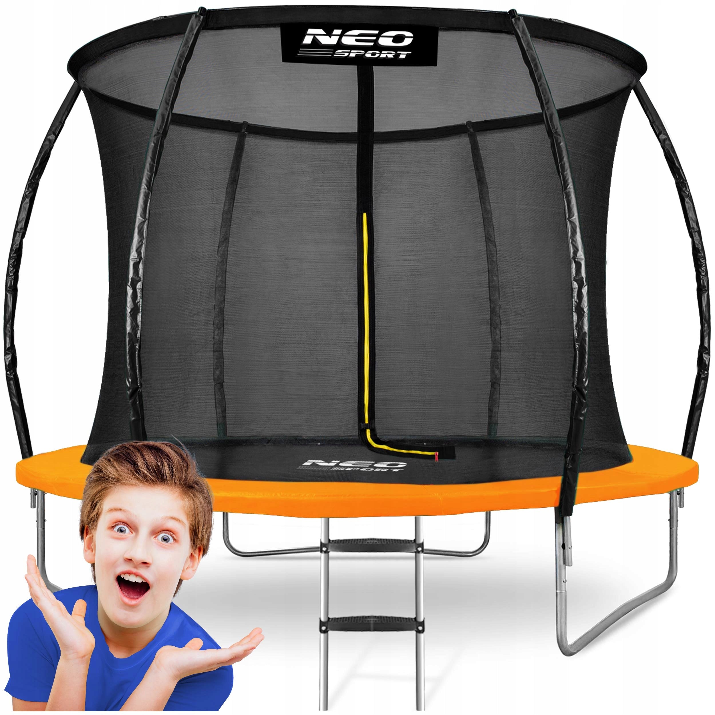 GARDEN TRAMPOLINE FOR CHILDREN LADDER 252cm 8ft