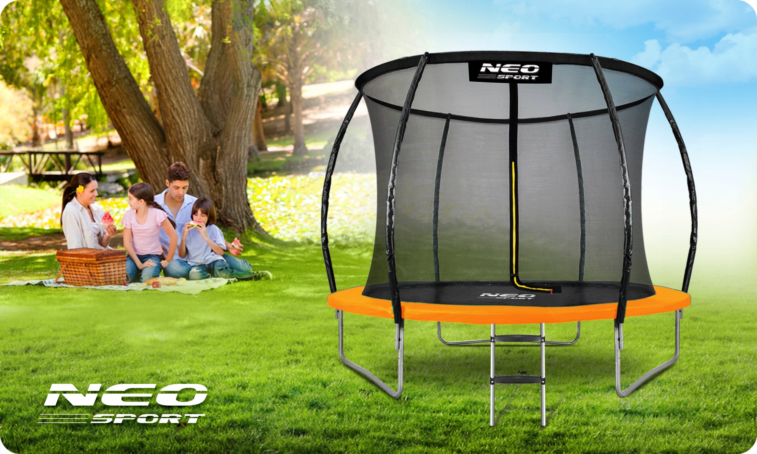 GARDEN TRAMPOLINE FOR CHILDREN LADDER 312cm 10ft Manufacturer code NS-10C201