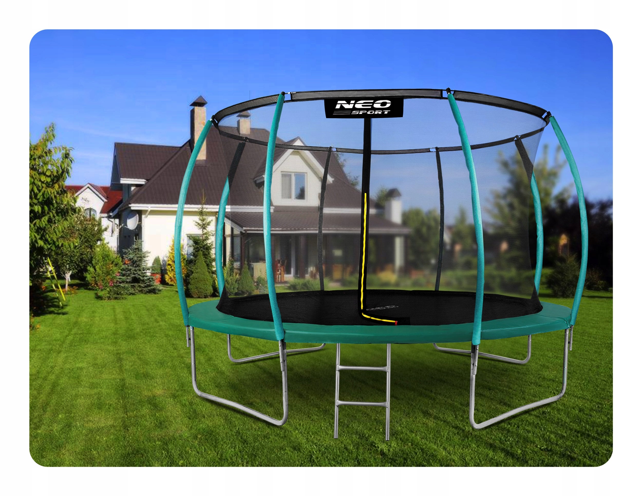 GARDEN TRAMPOLINE FOR CHILDREN LADDER 374cm 12ft Brand Neo-sport