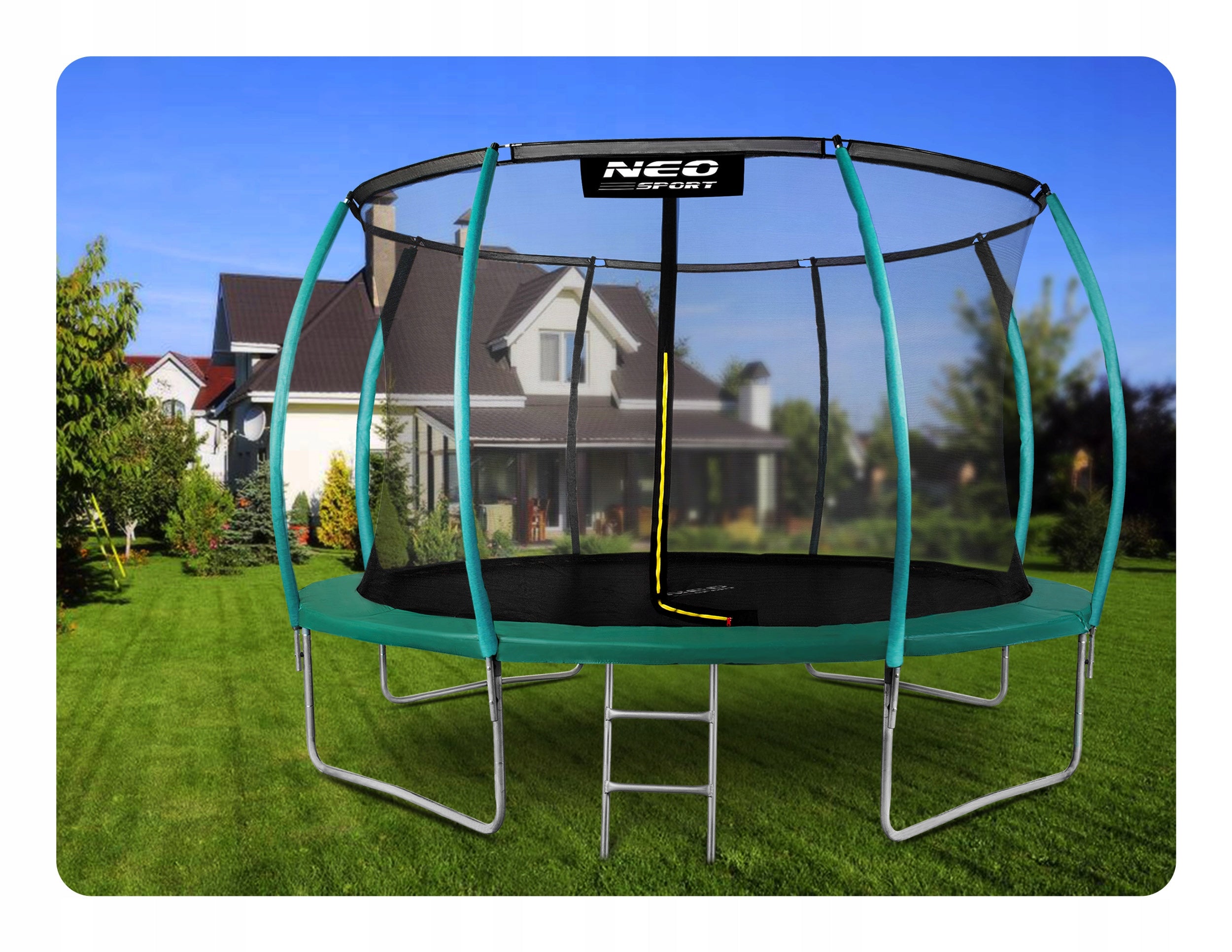 GARDEN TRAMPOLINE FOR CHILDREN LADDER 435cm 14ft Brand Neo-sport