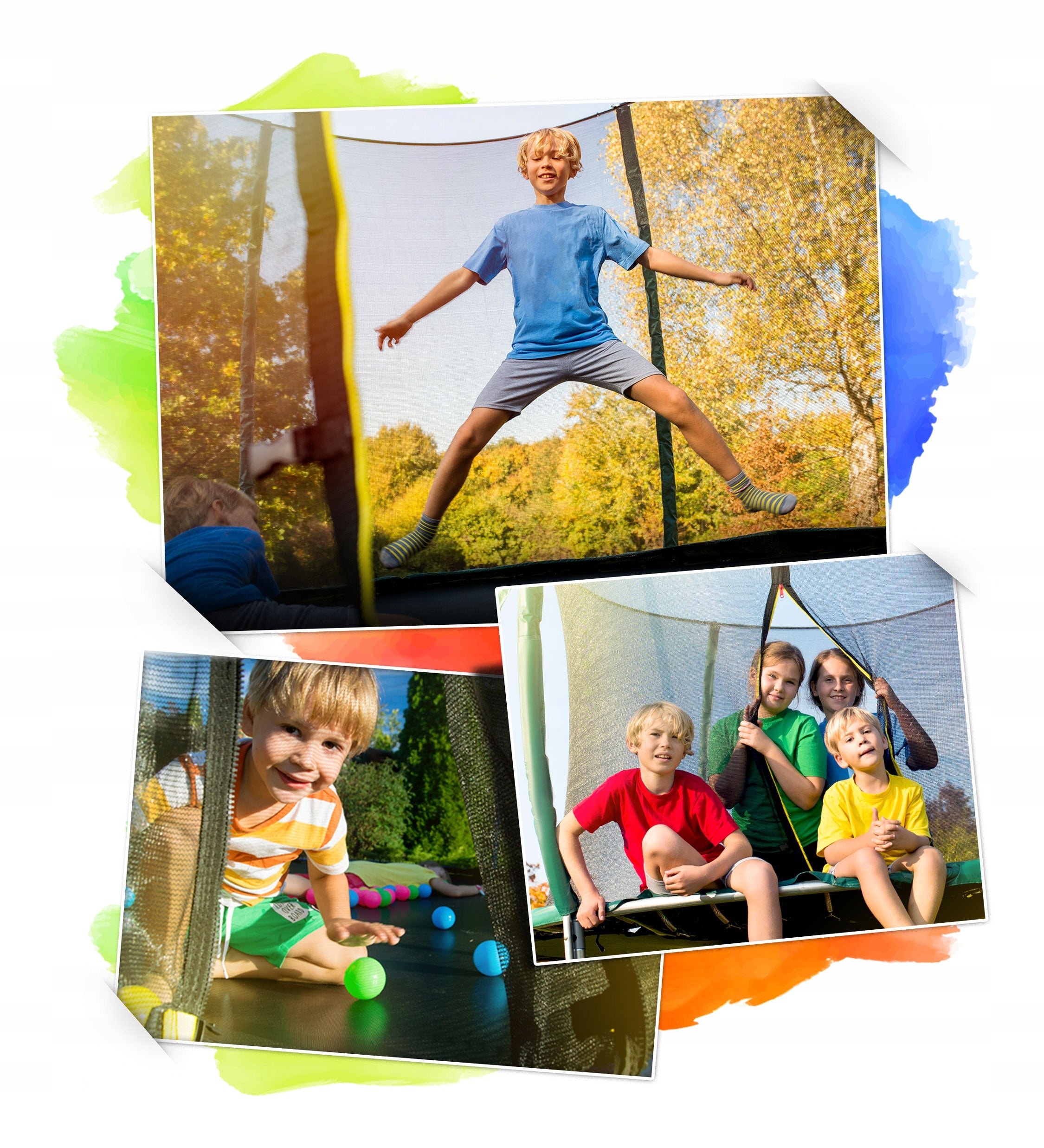 GARDEN TRAMPOLINE FOR CHILDREN LADDER 435cm 14ft Number of springs/ropes 80