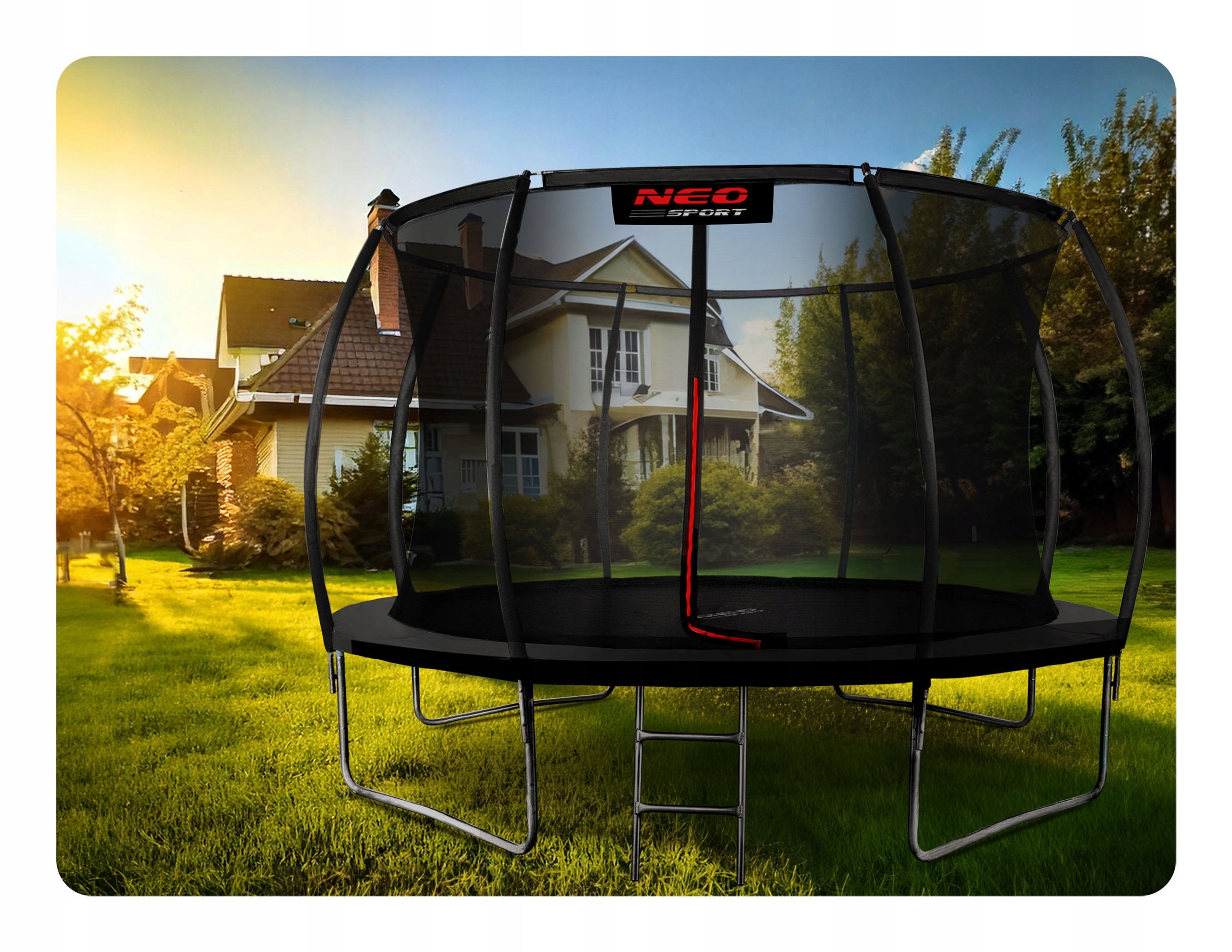 GARDEN TRAMPOLINE FOR CHILDREN WITH INNER MESH 435cm 14ft NEOSPORT Total height 260 cm