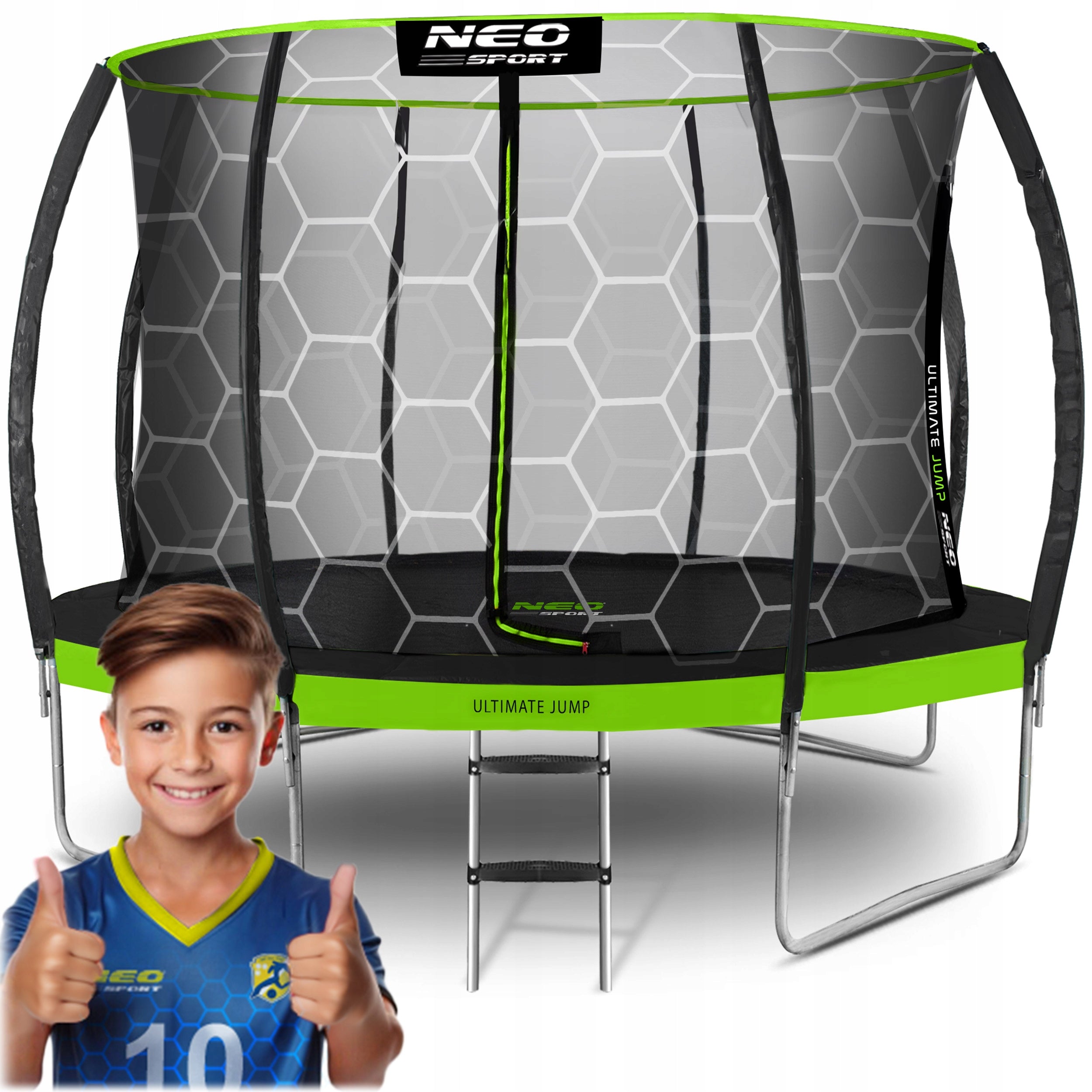 GARDEN TRAMPOLINE FOR CHILDREN WITH INNER MESH 435cm 14ft NEOSPORT