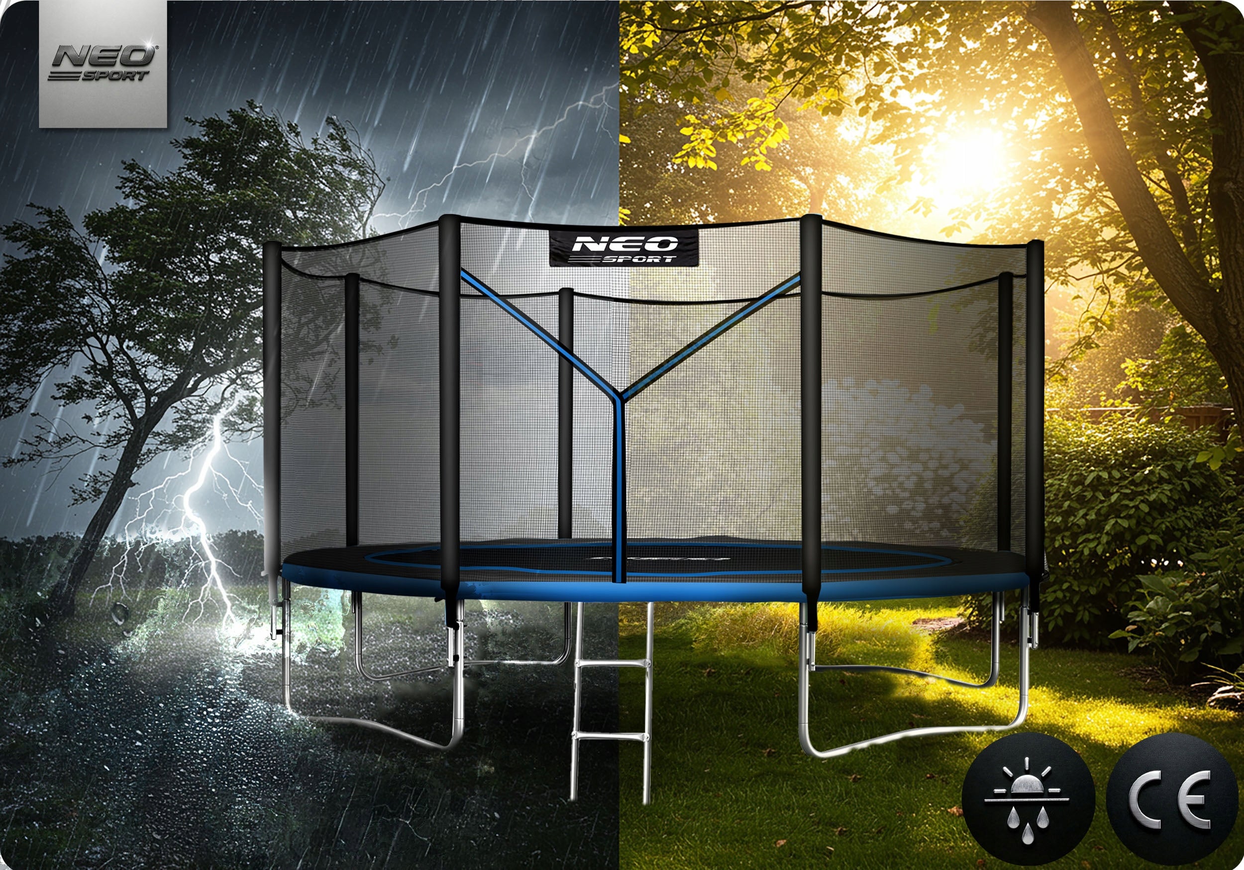 GARDEN TRAMPOLINE FOR CHILDREN WITH OUTDOOR MESH 374cm 12ft Neo-Sport Manufacturer code NS-12Z221