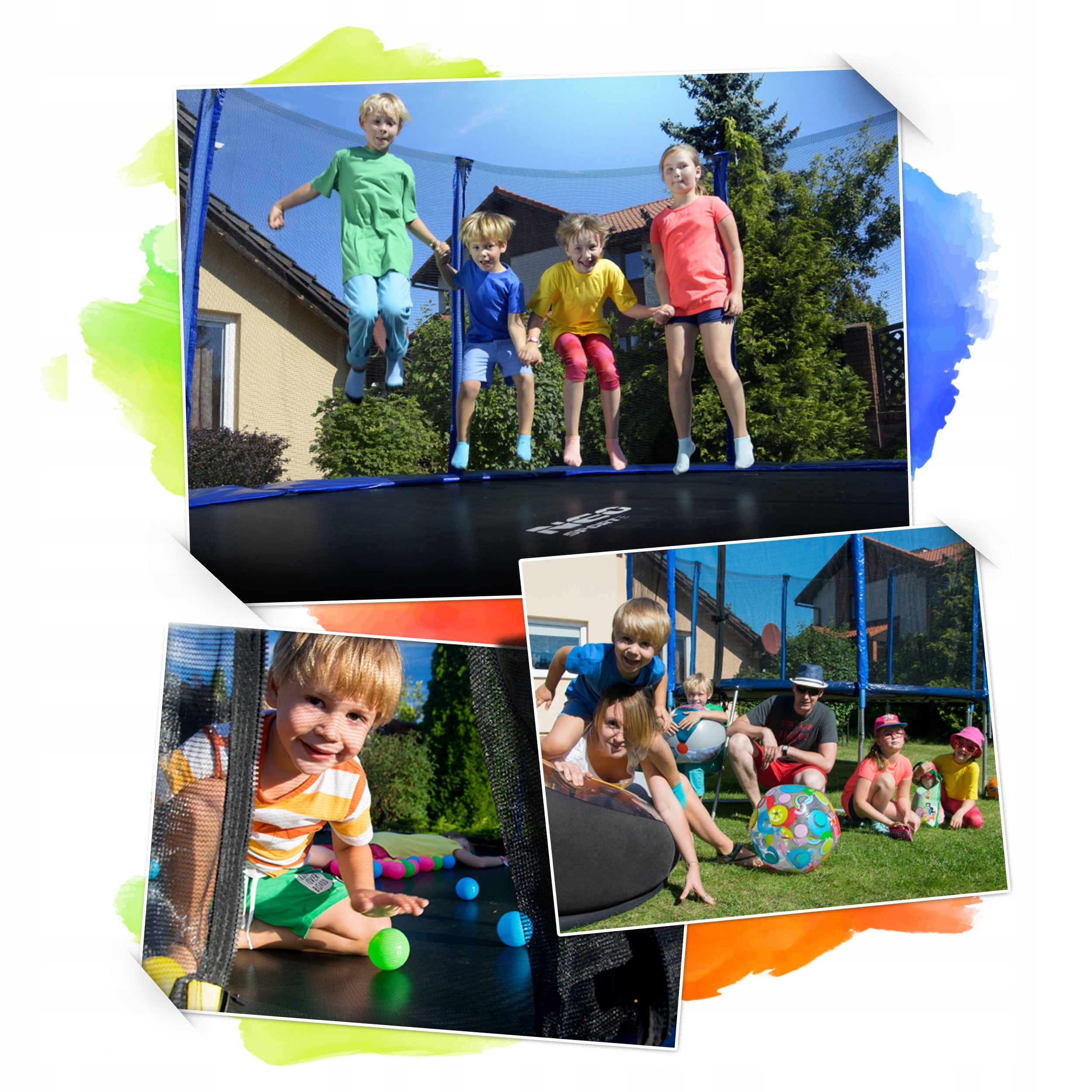 GARDEN TRAMPOLINE FOR CHILDREN WITH OUTDOOR MESH LADDER 183cm 6ft Size (ft) 6 (180-183 cm)
