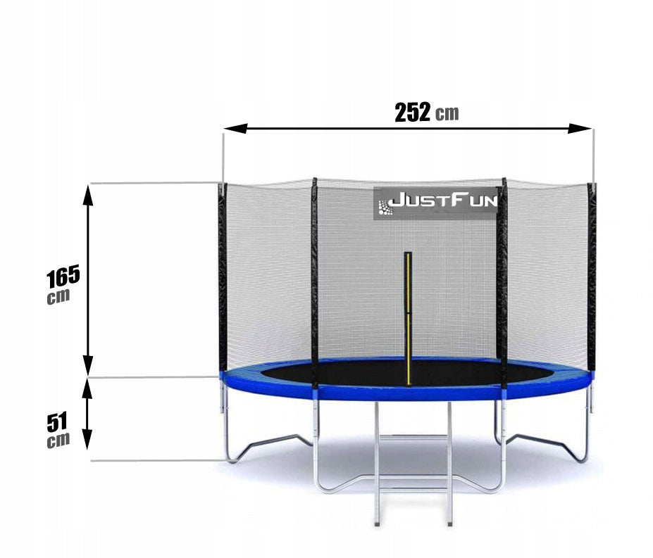 GARDEN TRAMPOLINE JUST FUN 8FT-252CM BLUE Brand JUST FUN