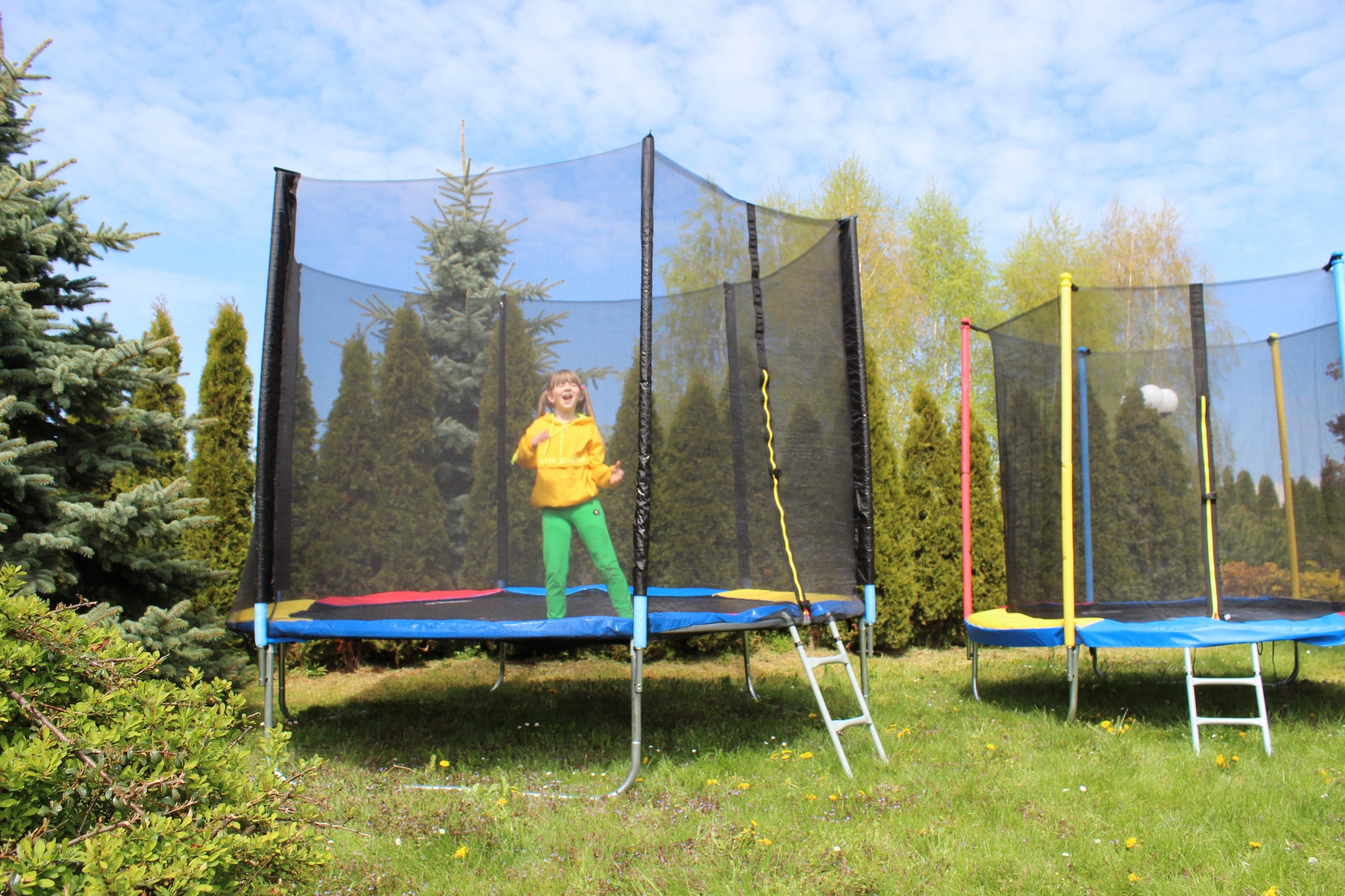 GARDEN TRAMPOLINE JUST FUN 8FT-252CM BLUE Kind with net