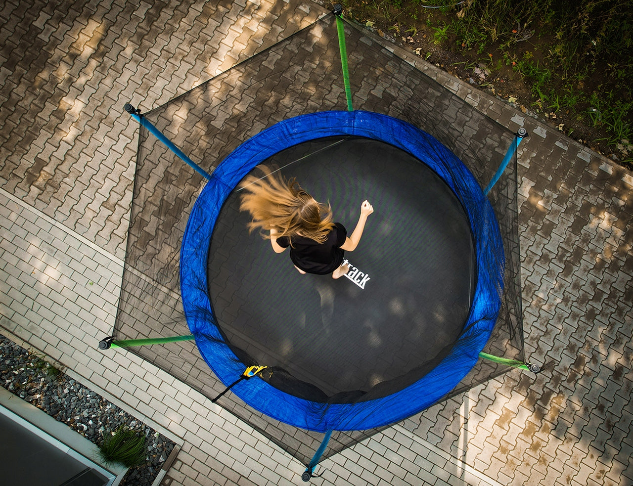 GARDEN TRAMPOLINE LARGE 315 CM 10 ft MESH LADDER SOLID SAFE Brand MalPlay