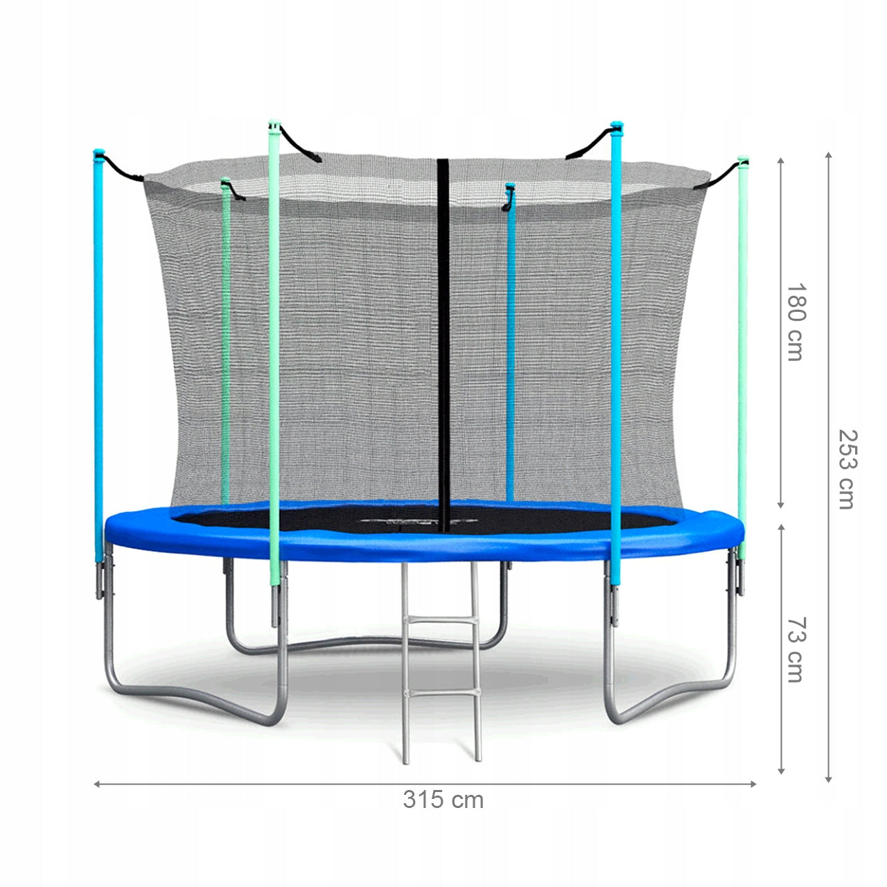 GARDEN TRAMPOLINE LARGE 315 CM 10 ft MESH LADDER SOLID SAFE Packaging status original