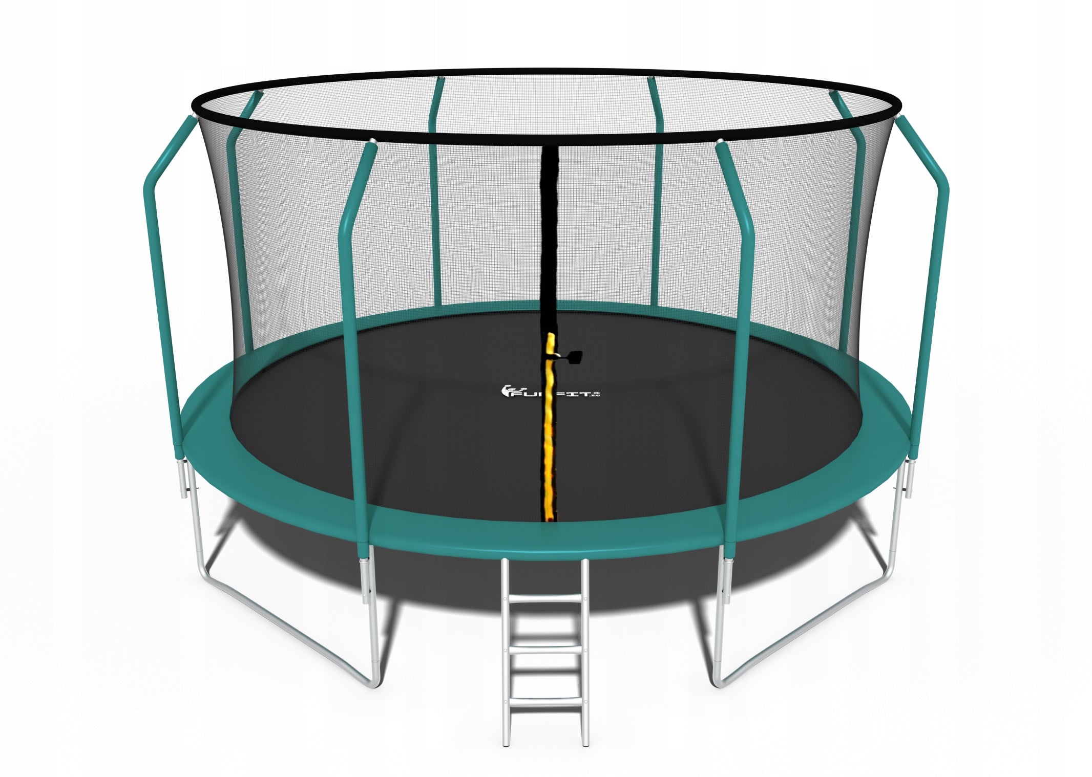 GARDEN TRAMPOLINE PREMIUM MESH INNER LADDER 435CM 14FT FUNFIT Height from ground level 85 cm