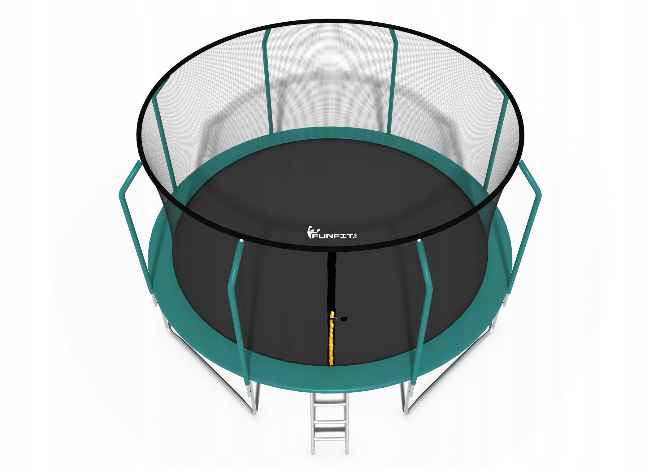 GARDEN TRAMPOLINE PREMIUM MESH INNER LADDER 435CM 14FT FUNFIT Total height 265 cm