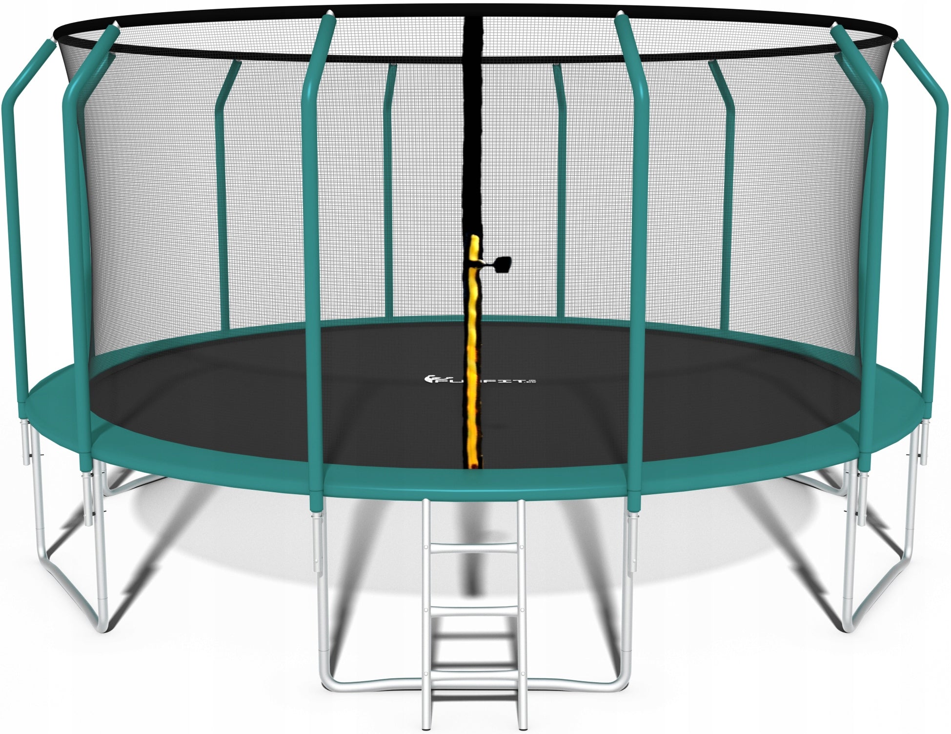 GARDEN TRAMPOLINE PREMIUM MESH INNER LADDER 490CM 16FT FUNFIT
