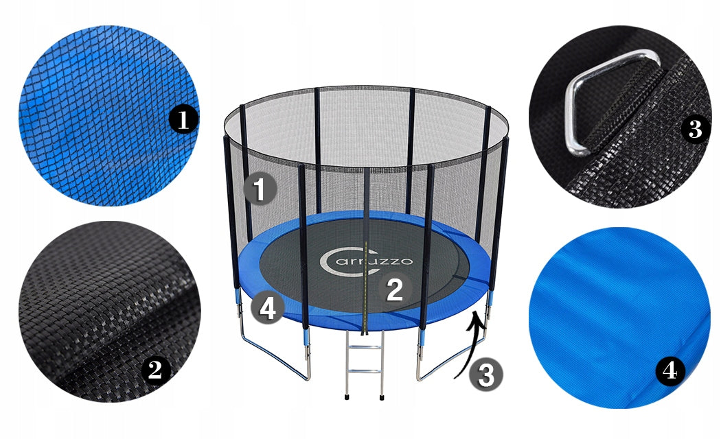 GARDEN TRAMPOLINE ROUND STABLE FOR CHILDREN 360 cm + MESH + LADDER Packaging status original