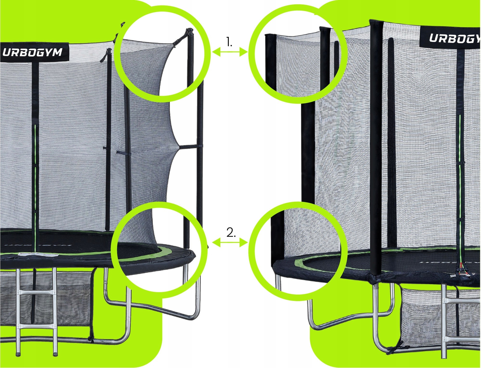 GARDEN TRAMPOLINE WITH INDOOR MESH FOR CHILDREN'S GARDEN 16 FT 488CM Height from ground level 85 cm