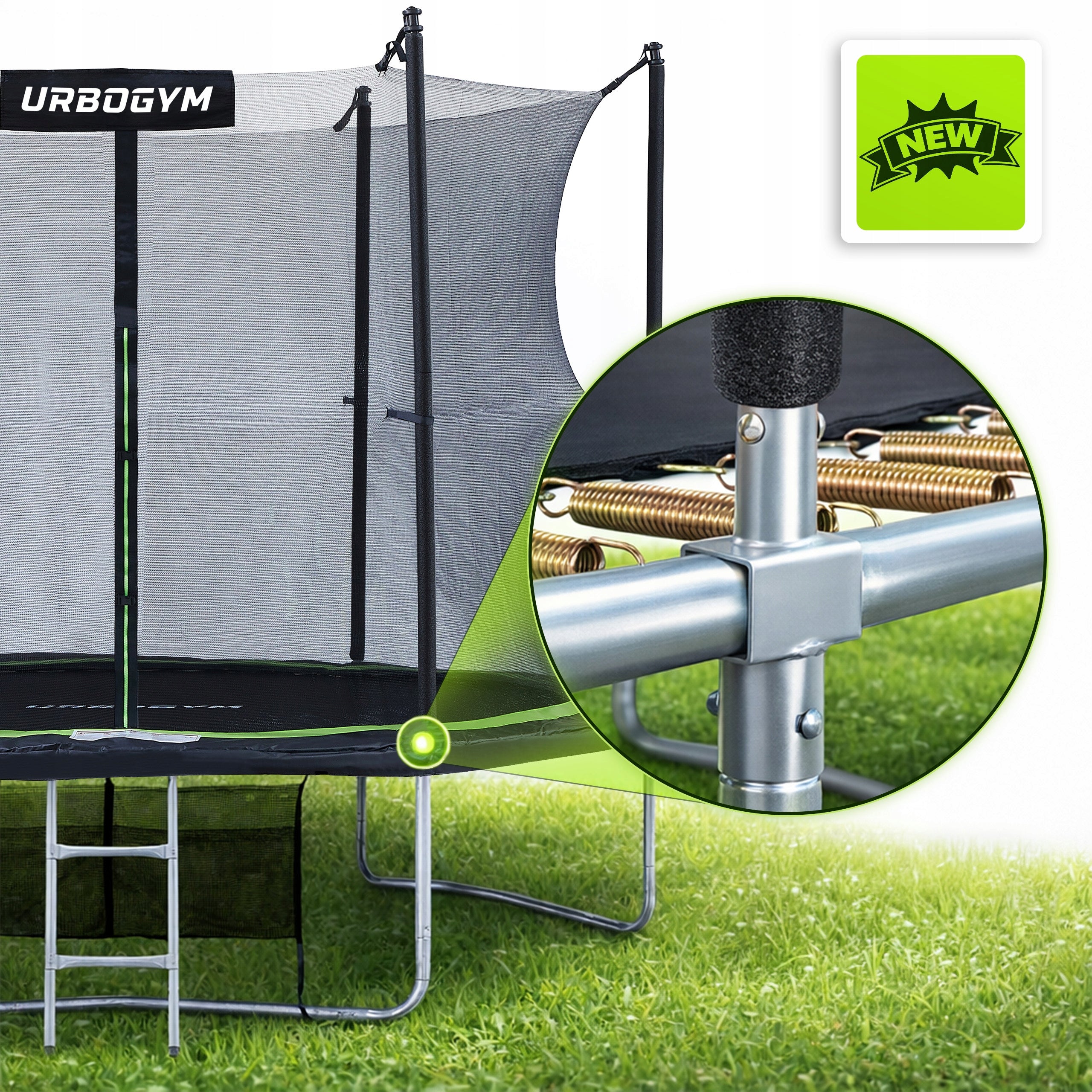 GARDEN TRAMPOLINE WITH INDOOR NET FOR CHILDREN'S GARDEN 8 FT 252 CM Net height 180 cm
