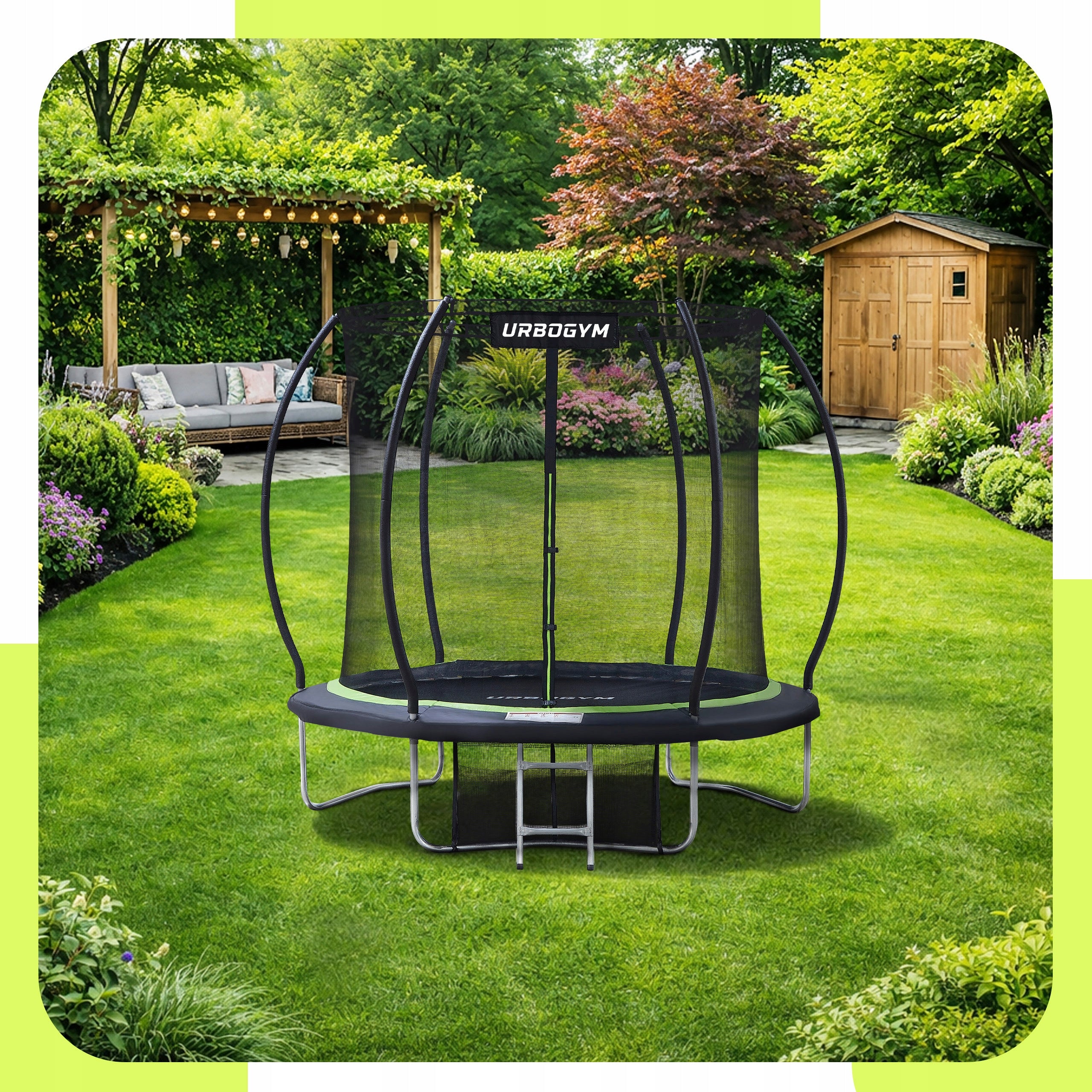 GARDEN TRAMPOLINE WITH INDOOR NET FOR CHILDREN'S GARDEN 8FT 252CM Brand Urbogym