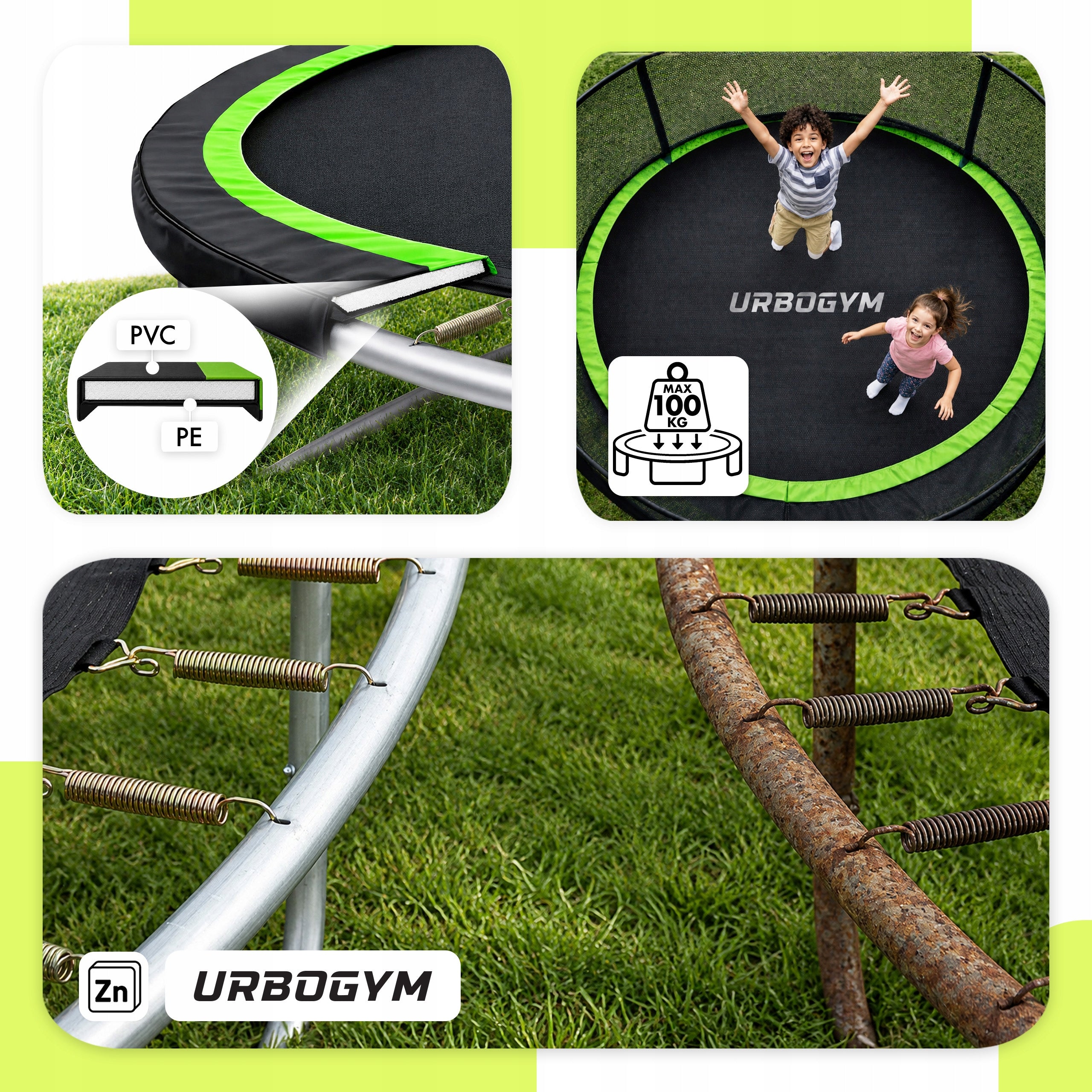 GARDEN TRAMPOLINE WITH INDOOR NET FOR CHILDREN'S GARDEN 8FT 252CM Net height 180 cm