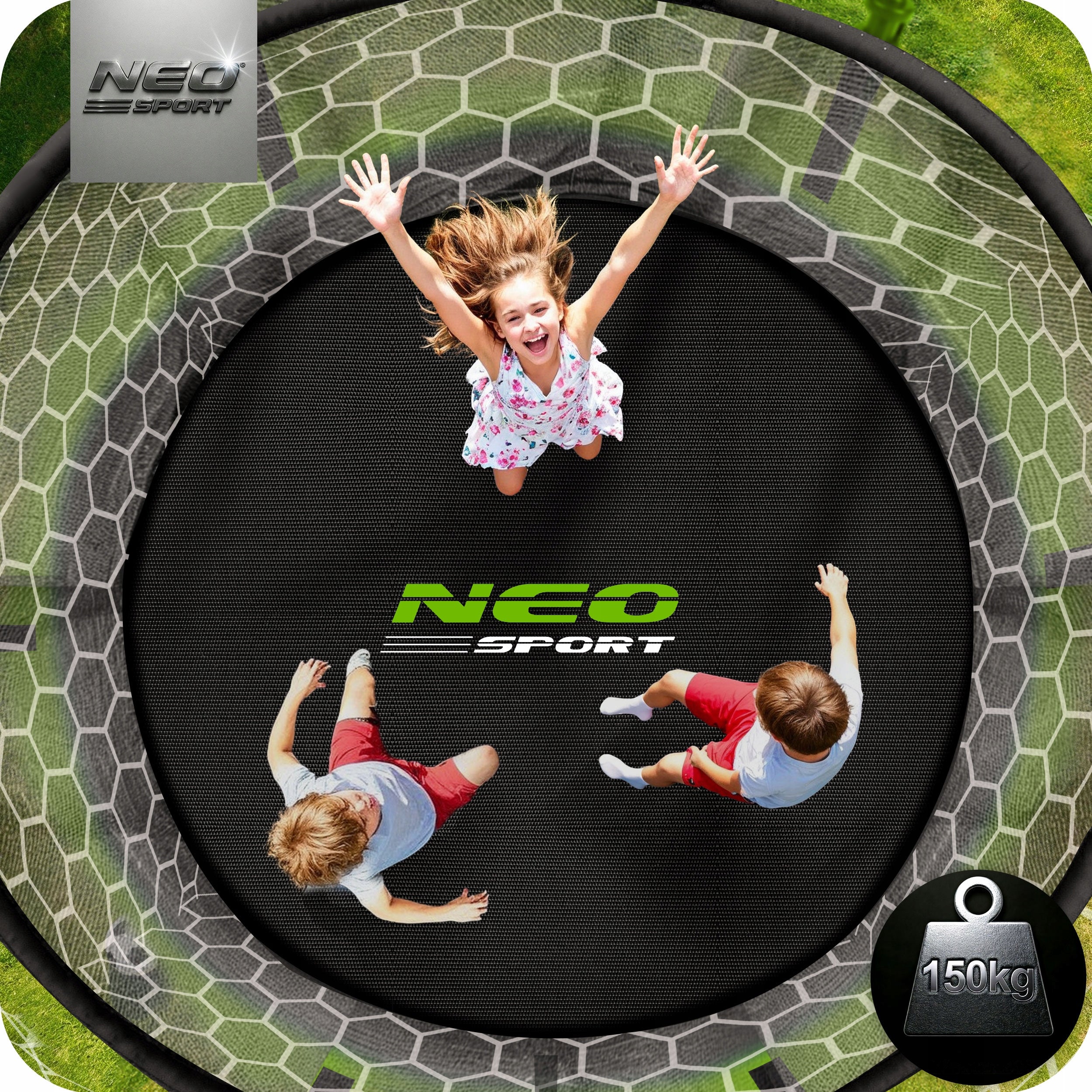 GARDEN TRAMPOLINE WITH INTERNAL MESH FOR CHILDREN 312cm 10ft + LADDER Number of springs/ropes 54