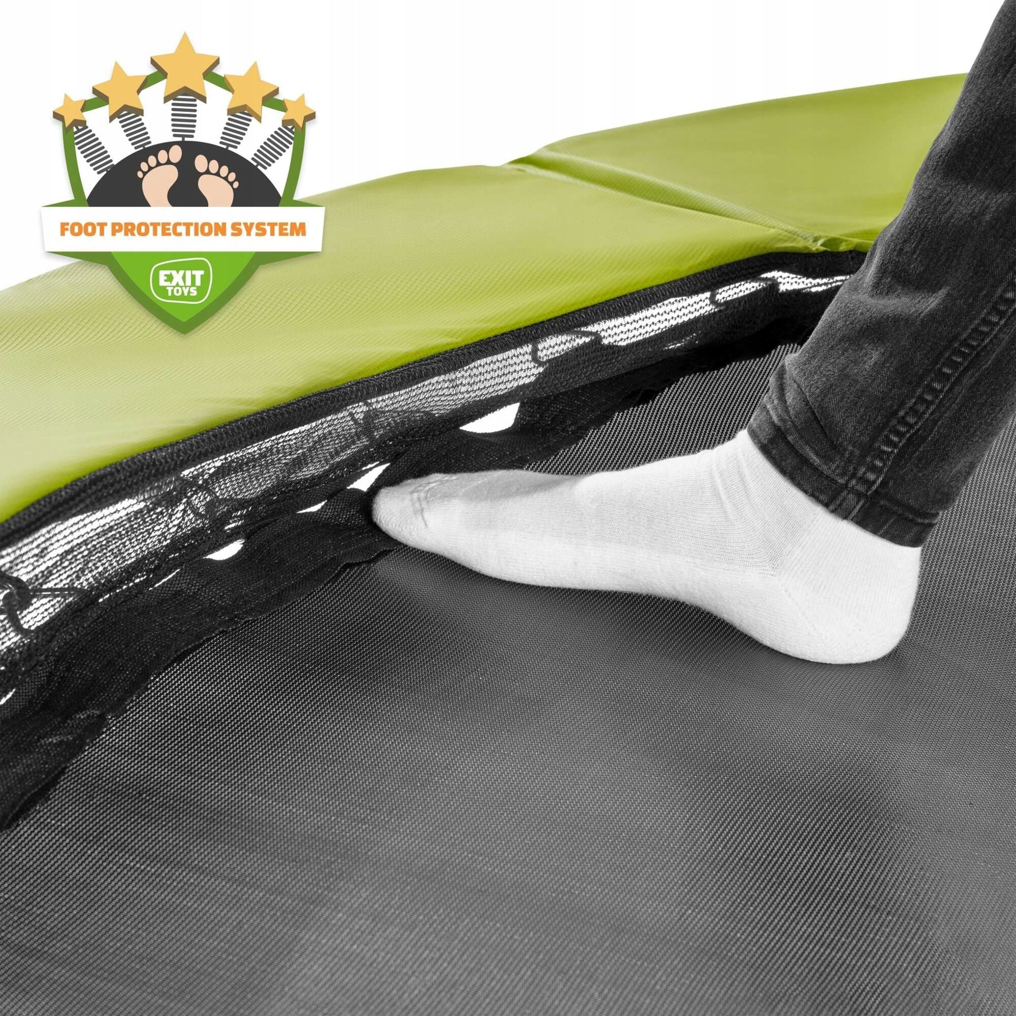 GARDEN TRAMPOLINE WITH INTERNAL SAFETY NET ø183 CM TO THE GROUND Height from ground level 20 cm