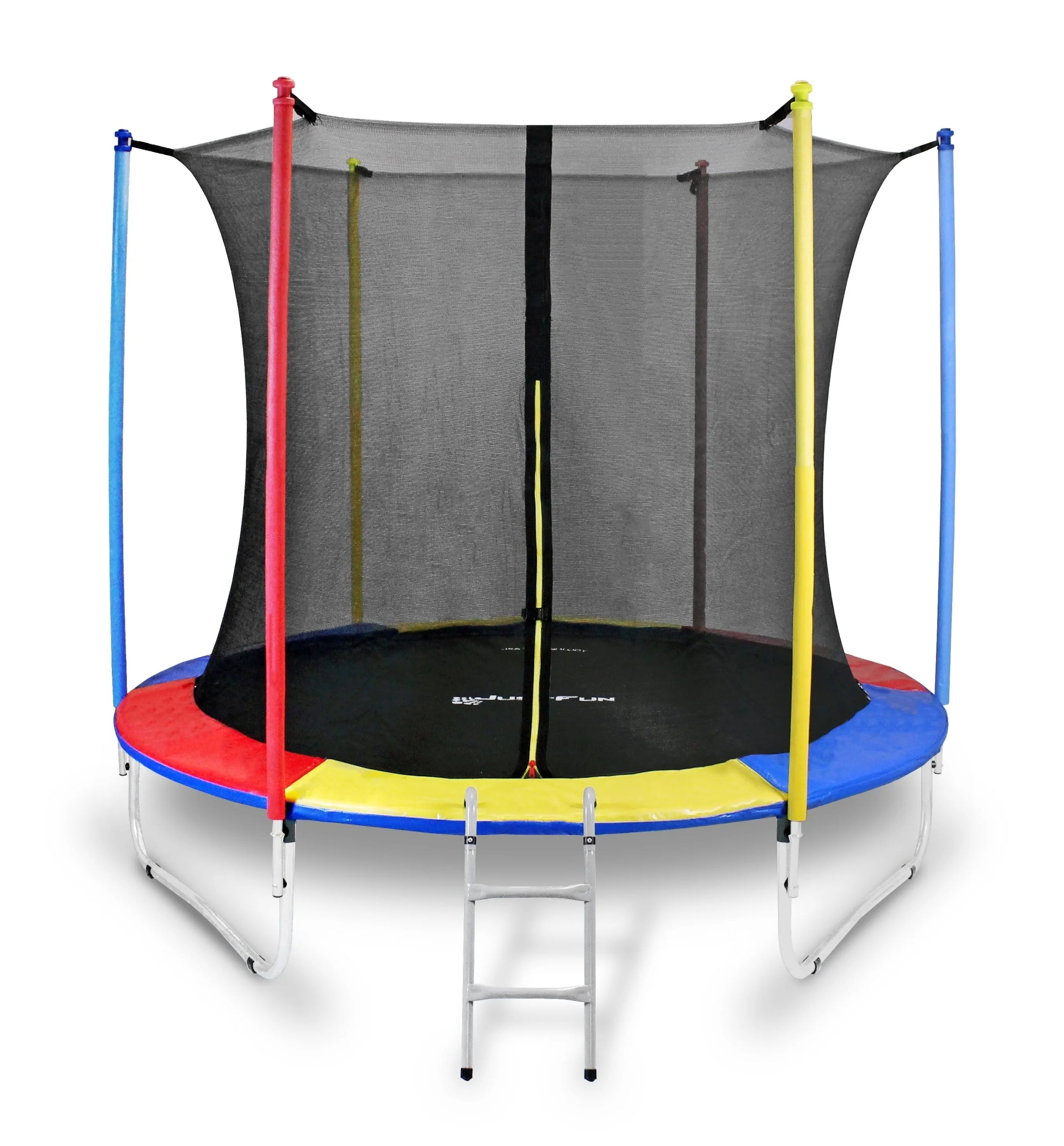 GARDEN TRAMPOLINE WITH NET AND LADDER FOR CHILDREN 8FT-244CM MULTICOLOR Brand JUST FUN