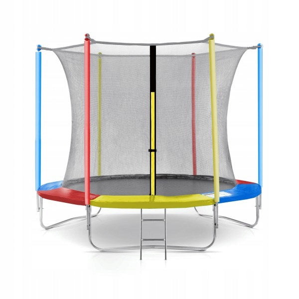 GARDEN TRAMPOLINE WITH NET AND LADDER FOR CHILDREN 8FT-244CM MULTICOLOR