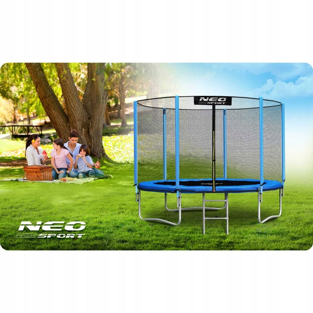 GARDEN TRAMPOLINE WITH NET AND LADDER FOR CHILDREN SAFE SOLID NEW Height from ground level 11 cm