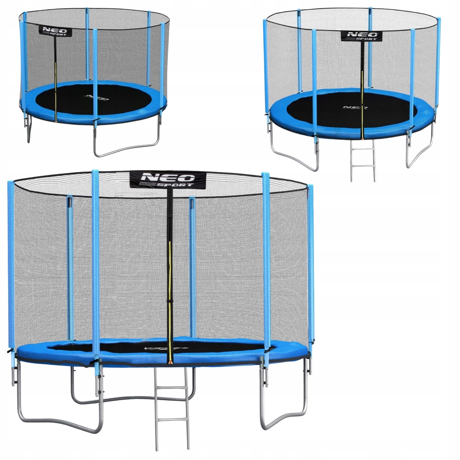 GARDEN TRAMPOLINE WITH NET AND LADDER FOR CHILDREN SAFE SOLID NEW