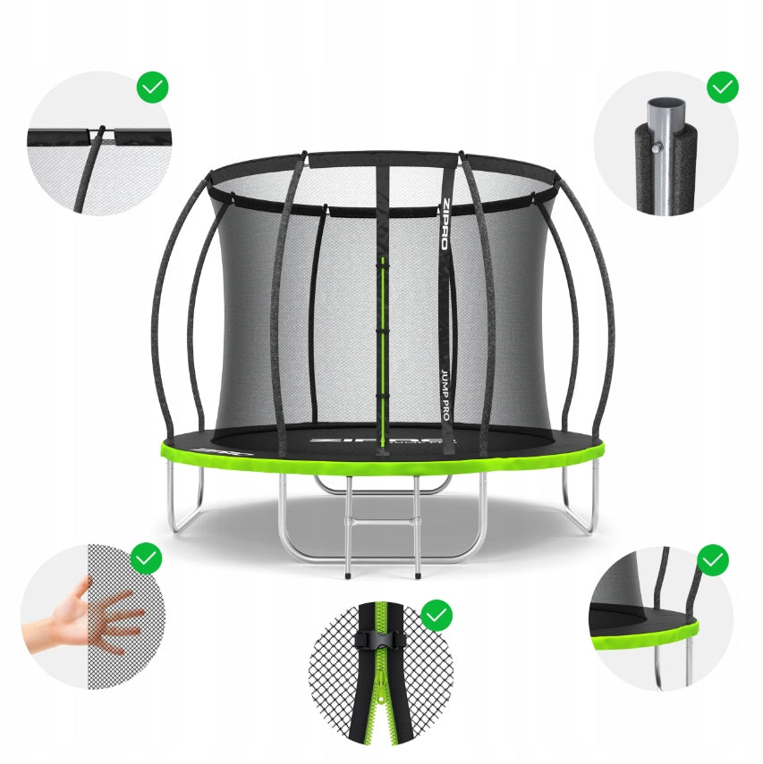 GARDEN TRAMPOLINE ZIPRO JUMP PRO PREMIUM 8FT 252CM WITH NET FOR CHILDREN Total height 199 cm