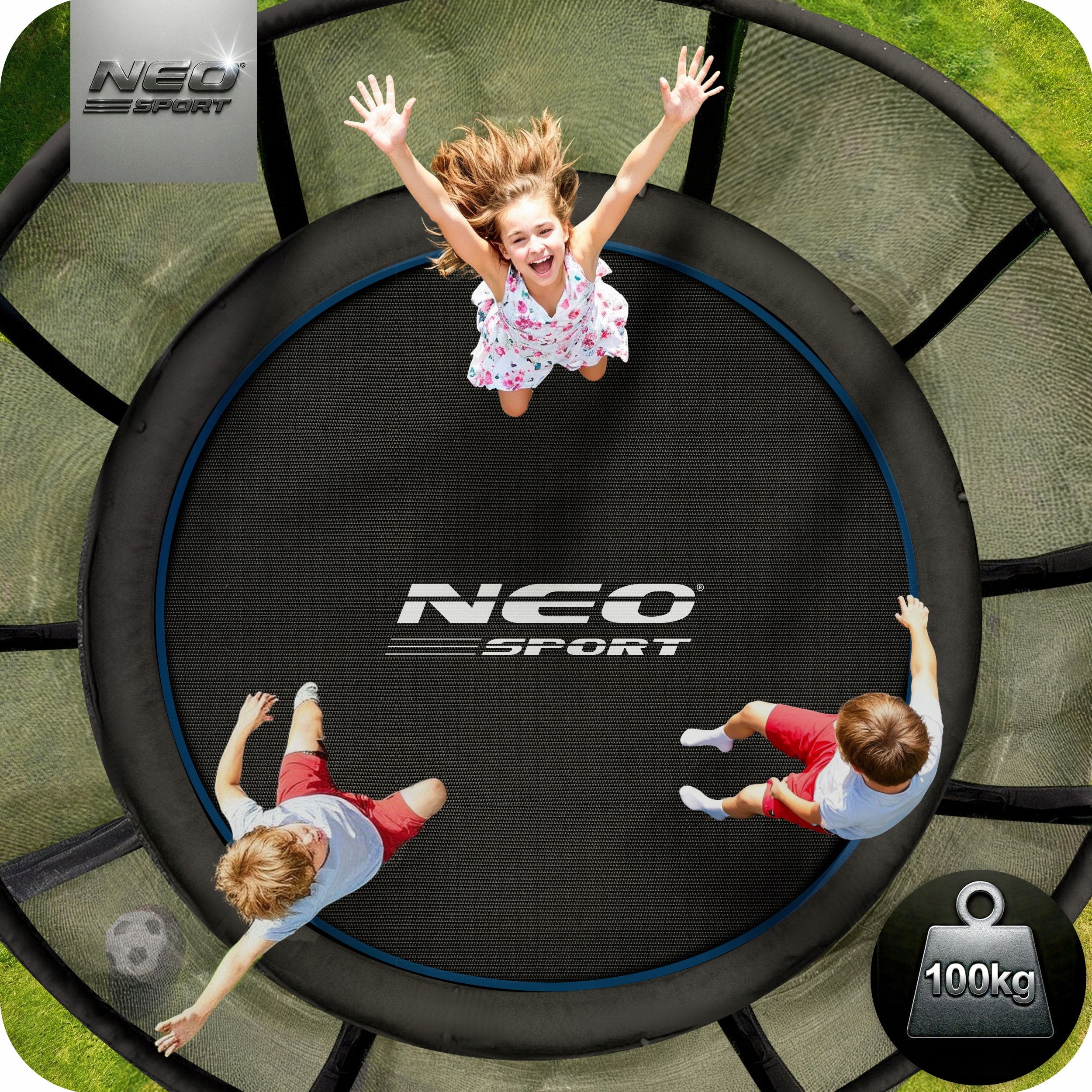 GARDEN TRAMPOLINE for children 252cm NEOSPORT safe solid 8ft Number of springs/ropes 42